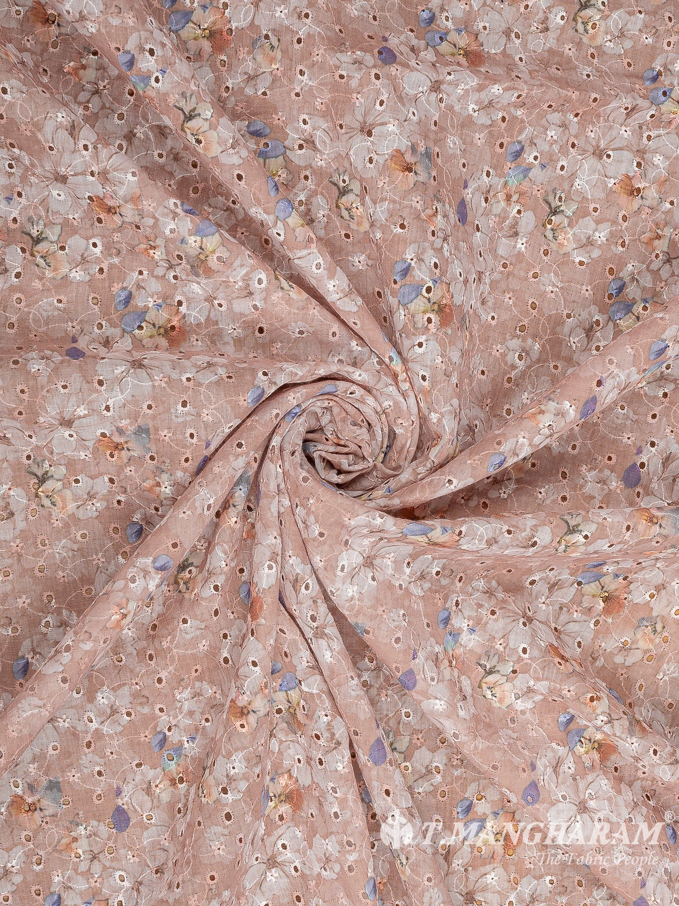 Peach Cotton Embroidery Fabric - EB7914 view-1