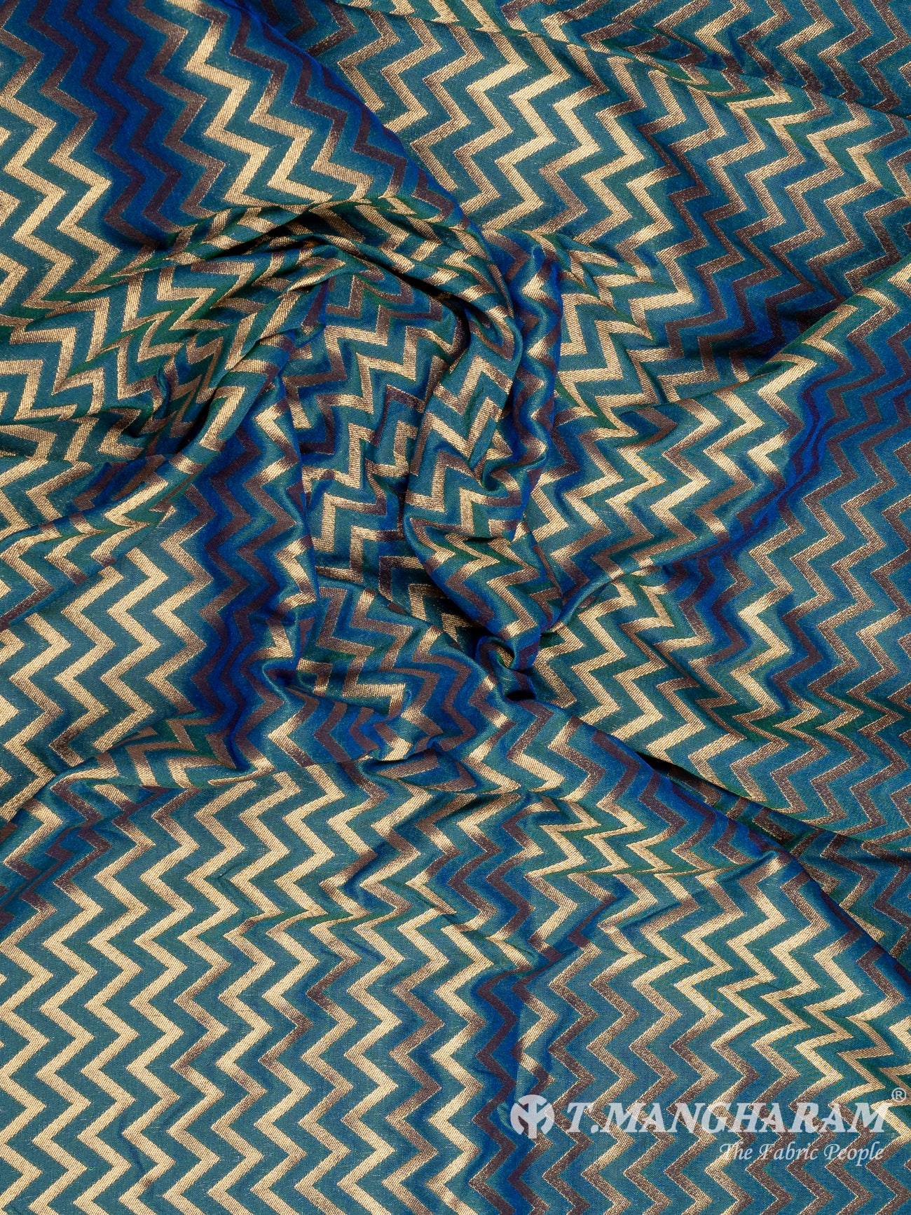 Blue Banaras Fabric - EC9451 view-4