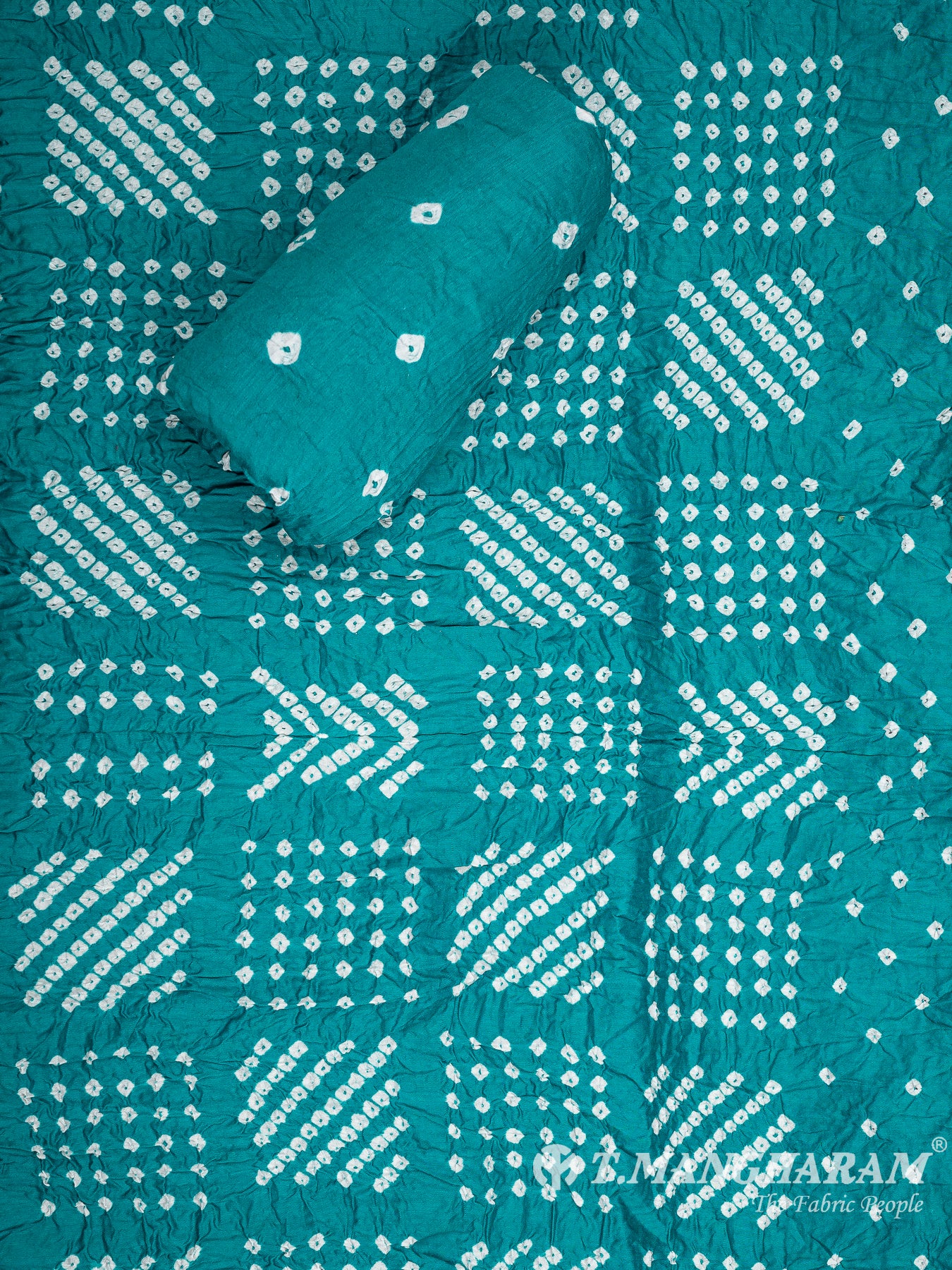 Sea Blue Cotton Chudidhar Fabric Set - EG1801 view-2