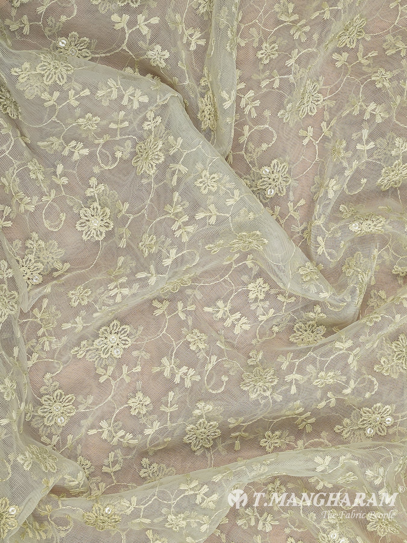 Light Yellow Net Chudidhar Fabric Set - EH1688 view-4