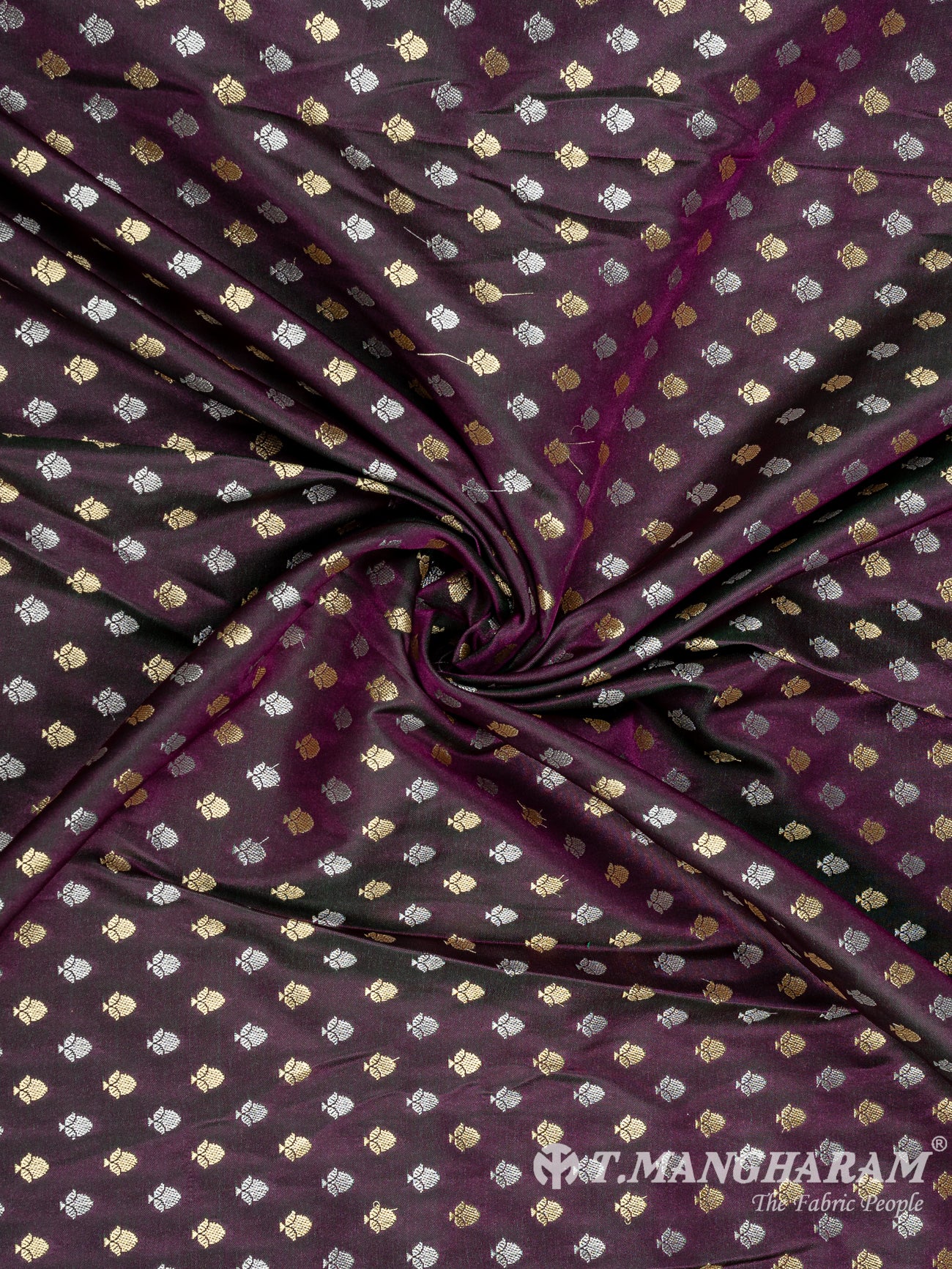 Purple Banaras Fabric - EC9497 view-1