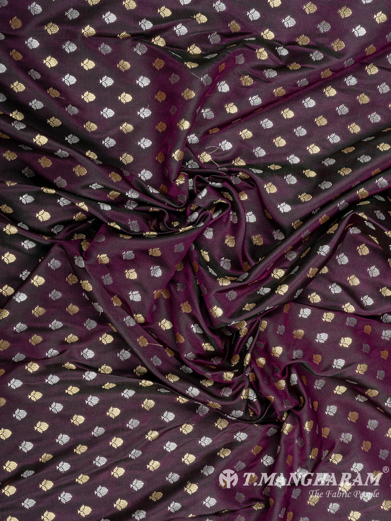 Purple Banaras Fabric - EC9497 view-4