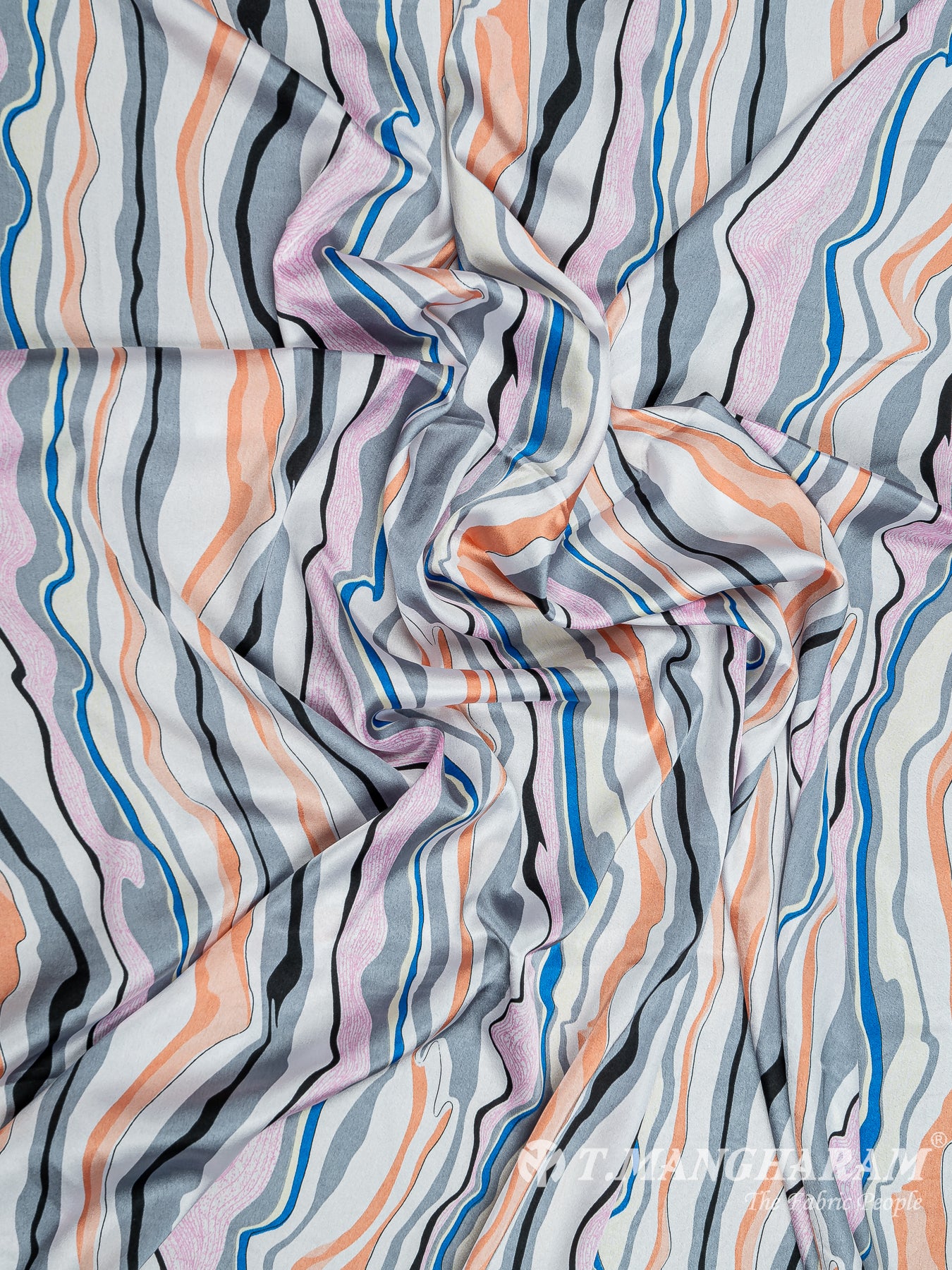 Multicolor Satin Fabric - EB5863 view-4