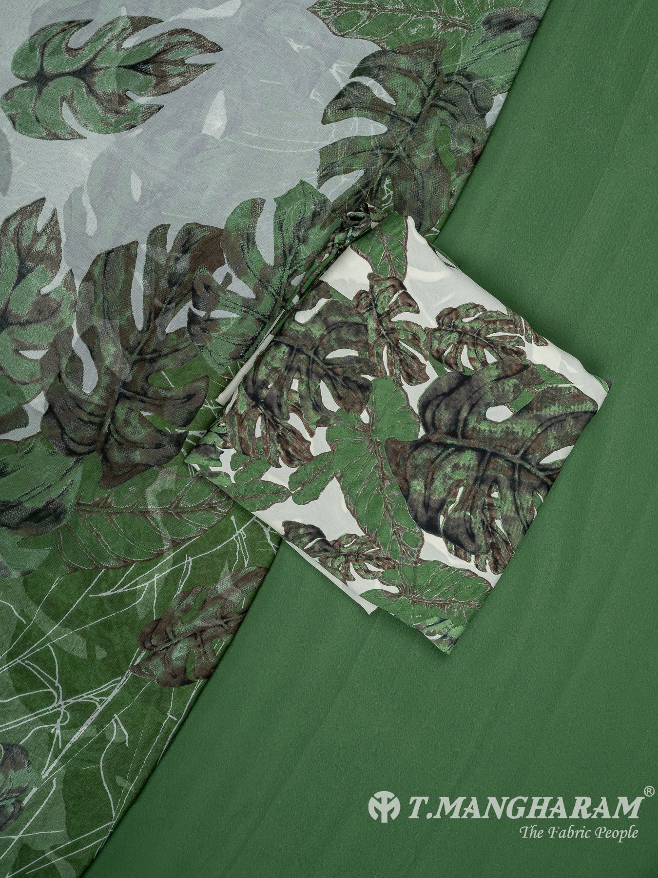 Green Crepe Chudidhar Fabric Set - EH1641 view-1