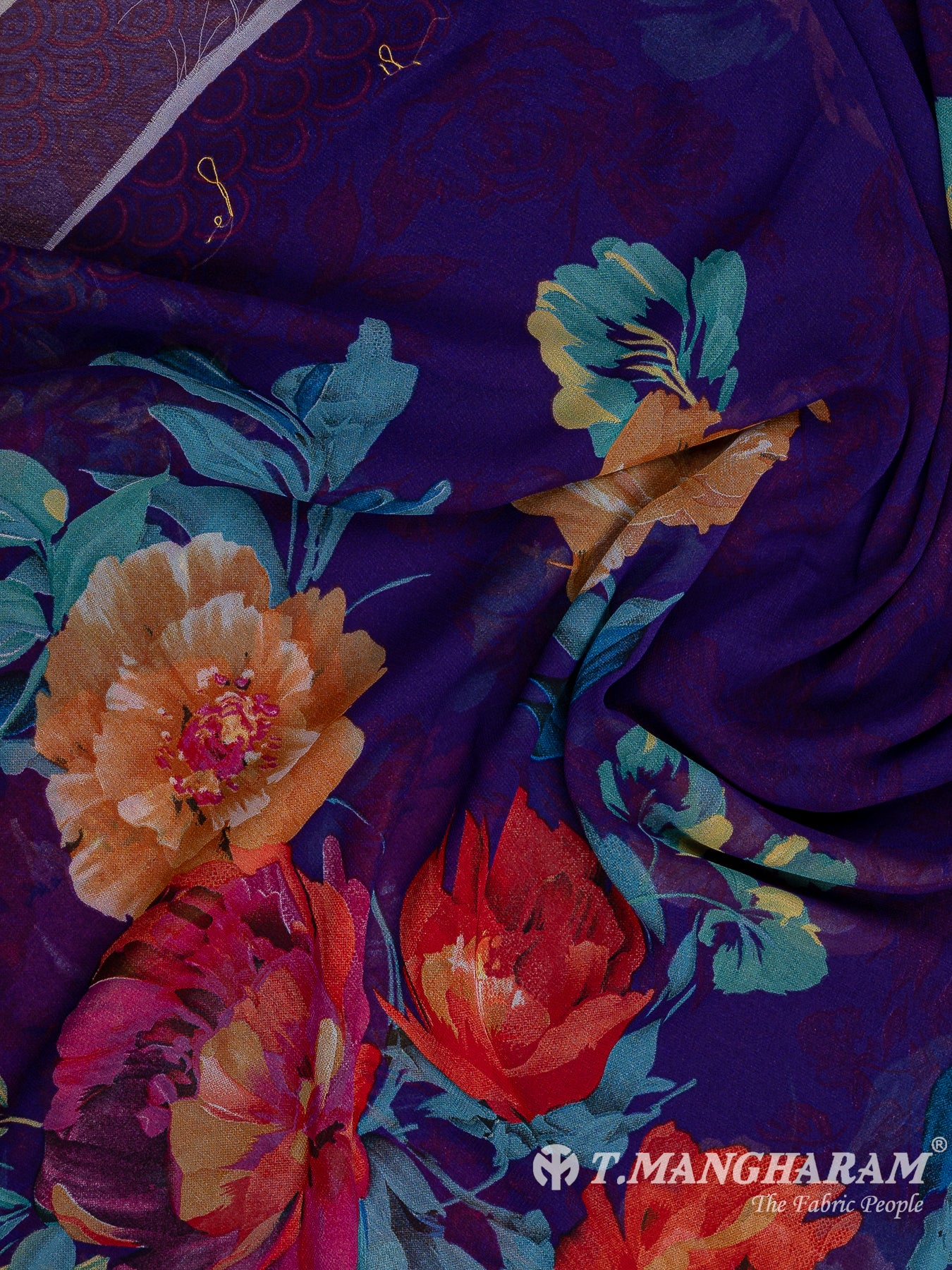 Blue Crepe Chudidhar Fabric Set - EH1614 VIEW-3