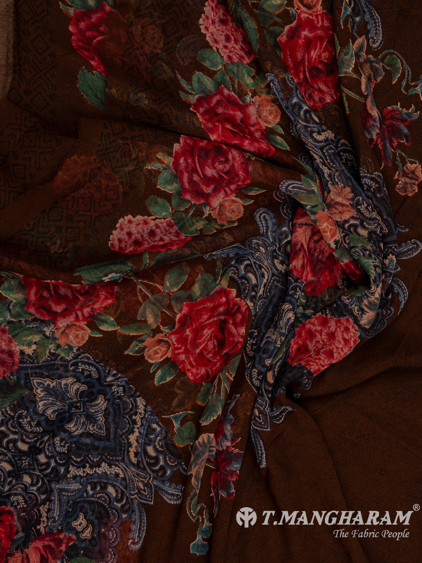 Brown Crepe Chudidhar Fabric Set - EH1647 view-3