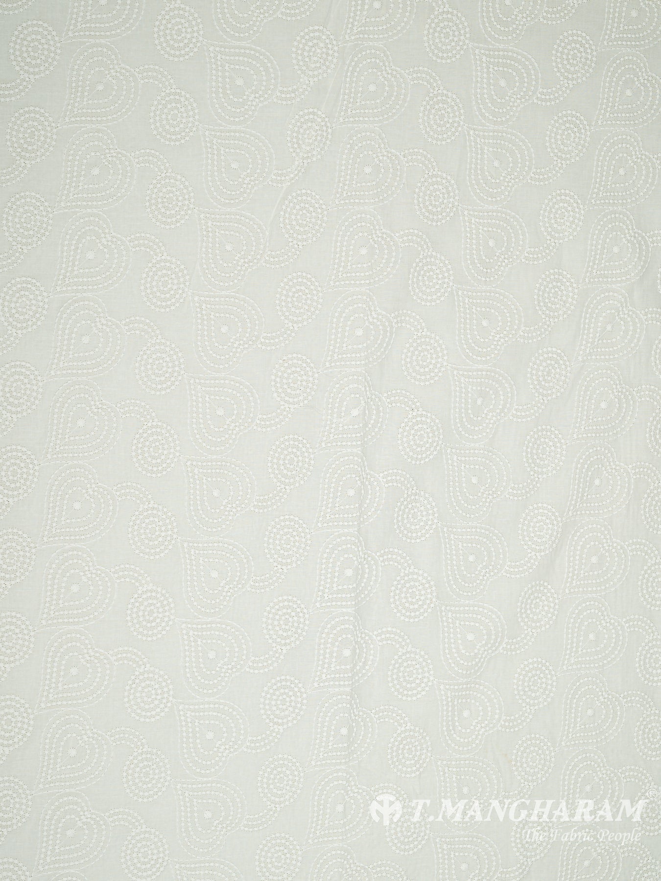 Off White Cotton Embroidery Fabric - EA2949