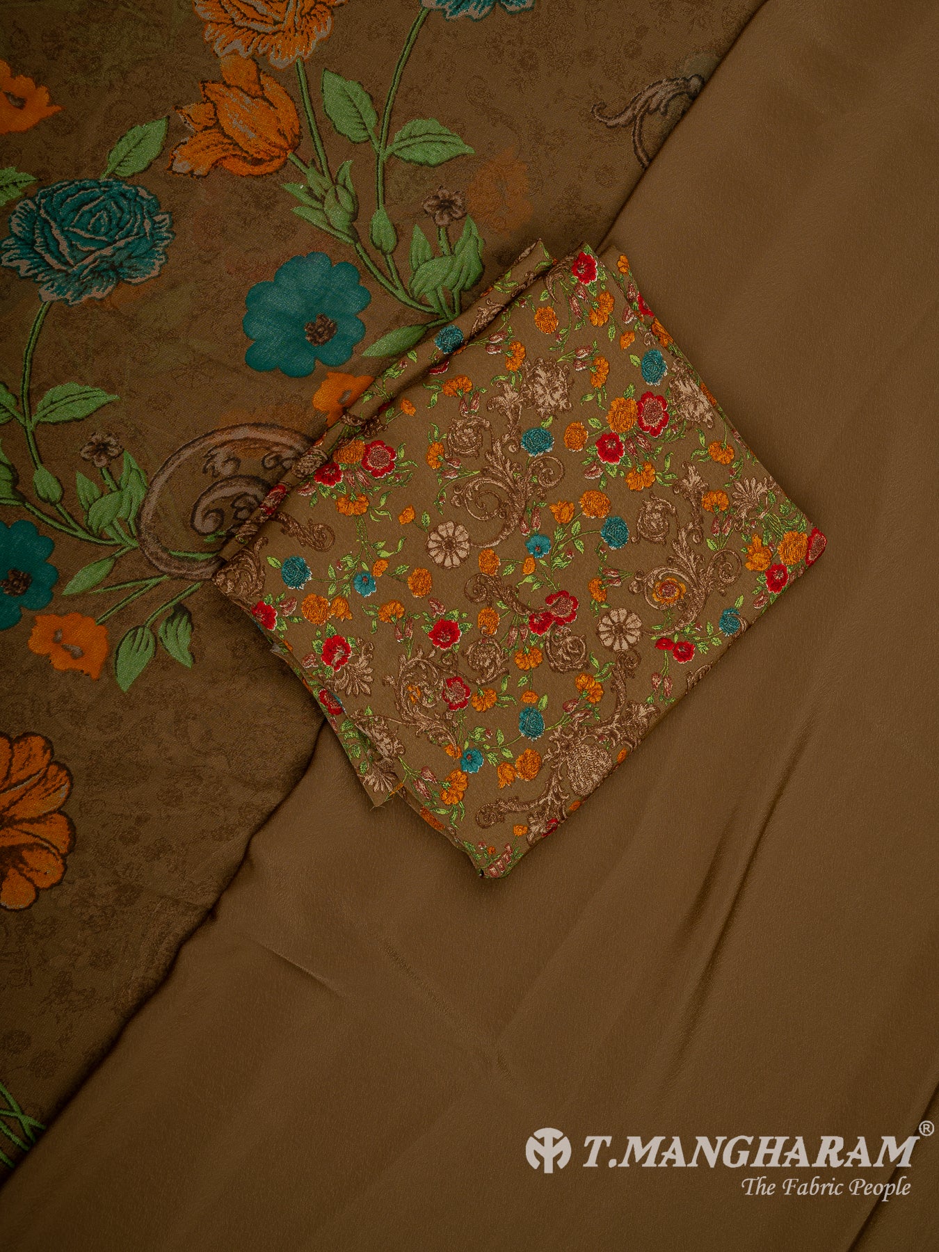 Multicolor Crepe Chudidhar Fabric Set - EH1647 view-1
