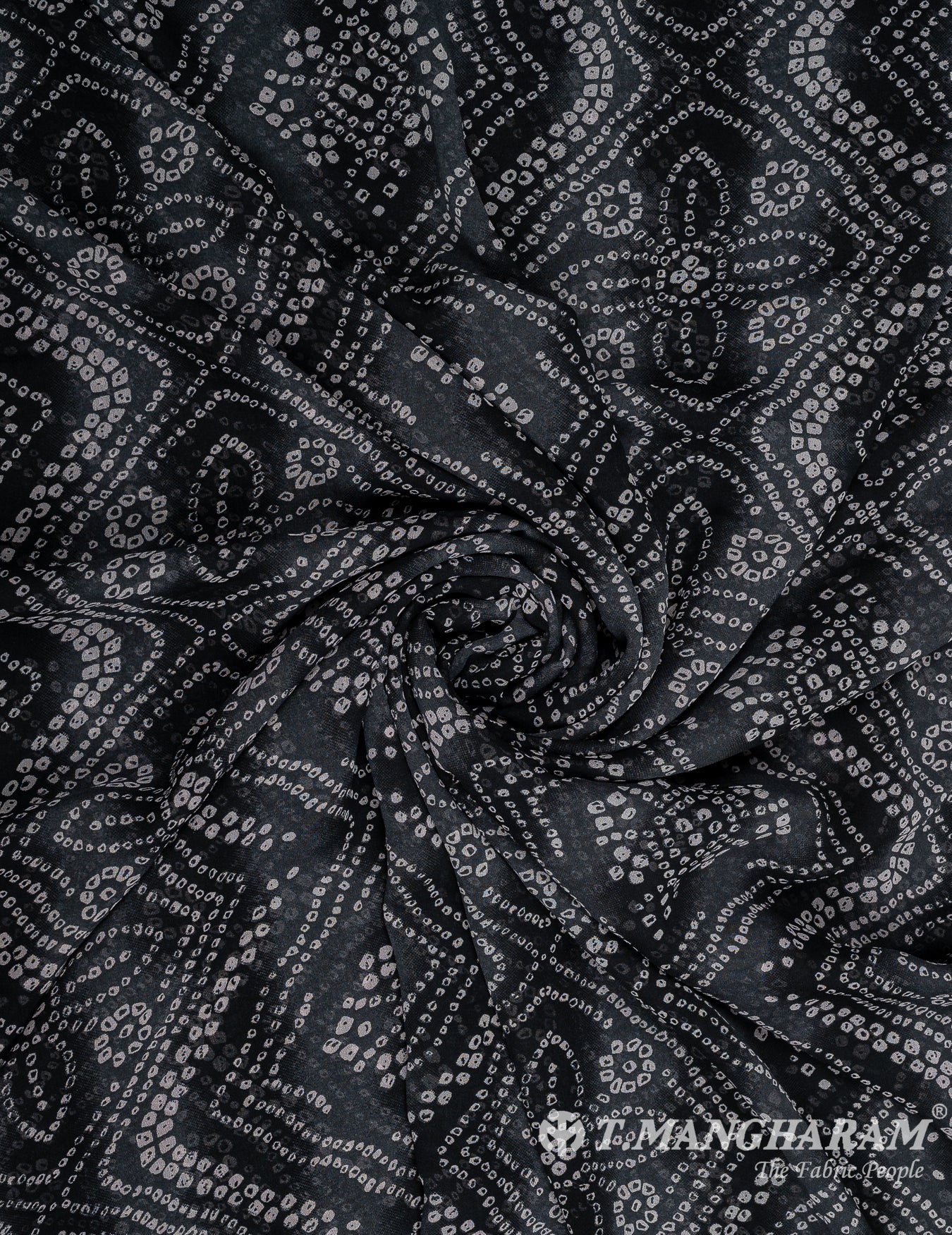 Black Georgette Fabric - EC9764 view-1