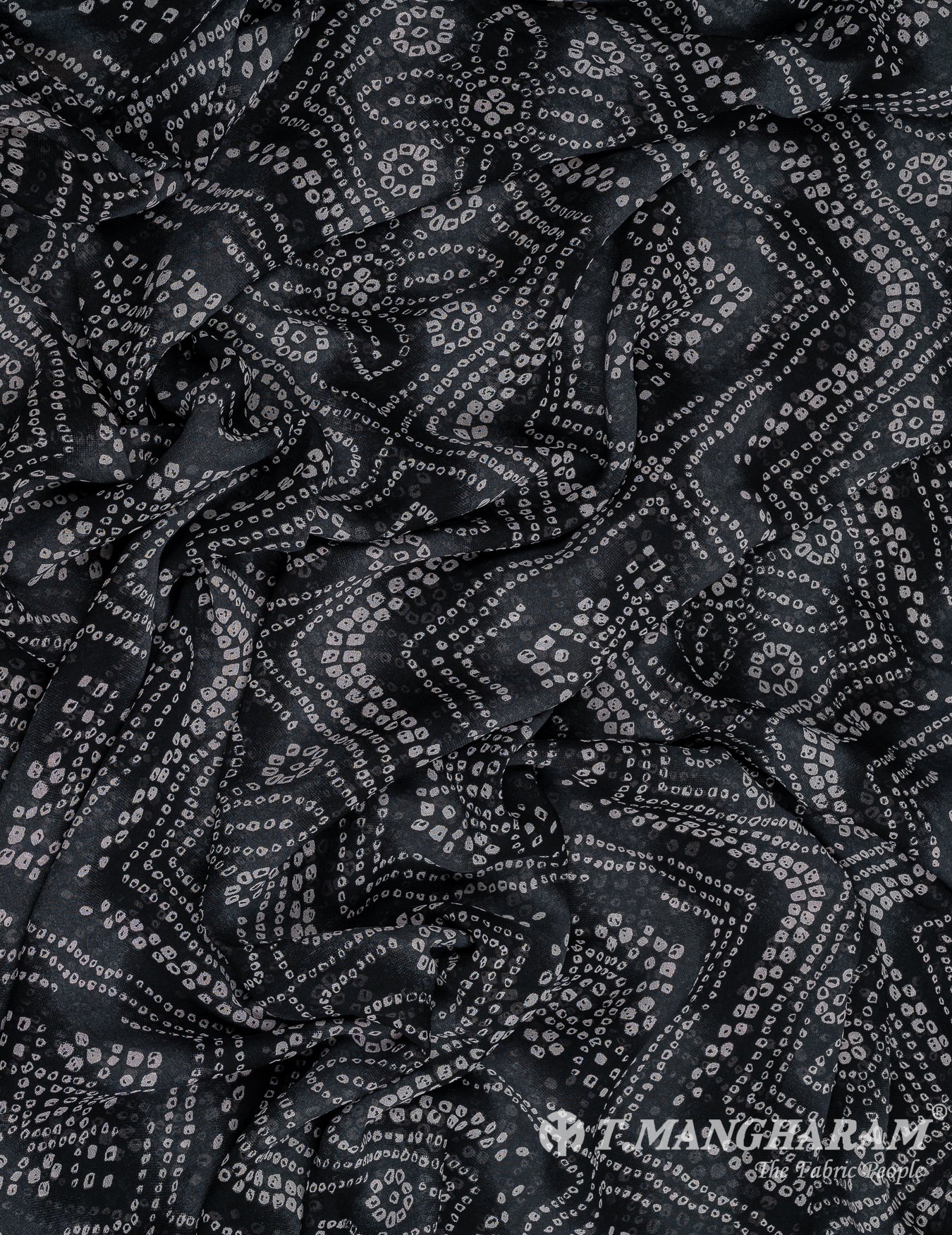 Black Georgette Fabric - EC9764 view-4