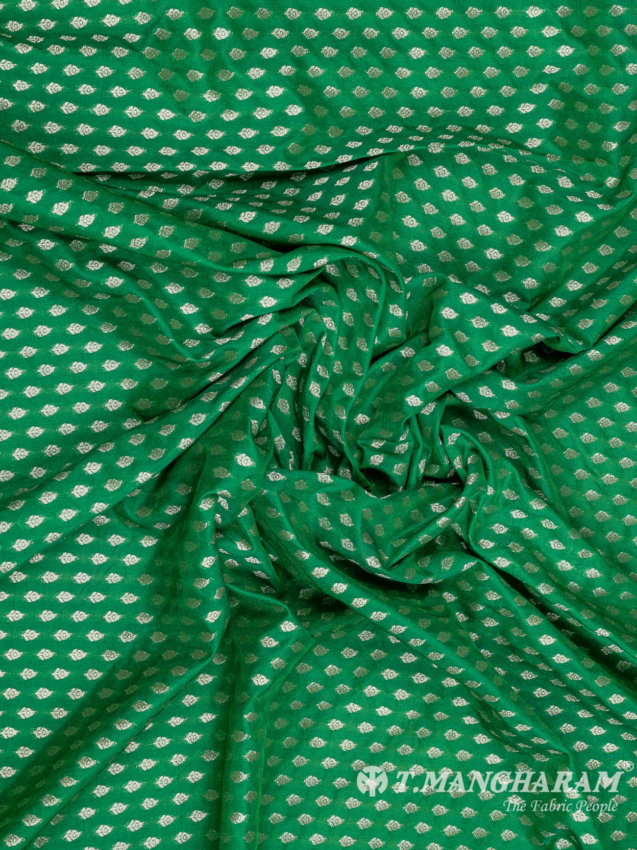 Green Banaras Fabric - EC9514 view-4