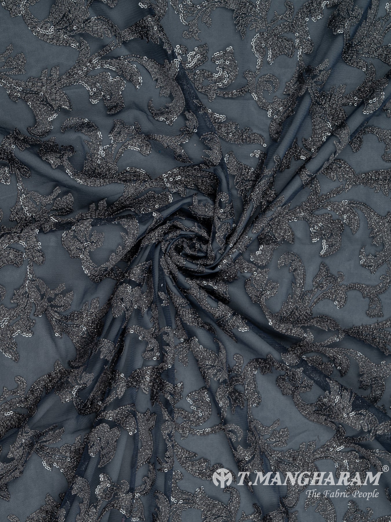 Grey Fancy Net Fabric - EC7973 view-1