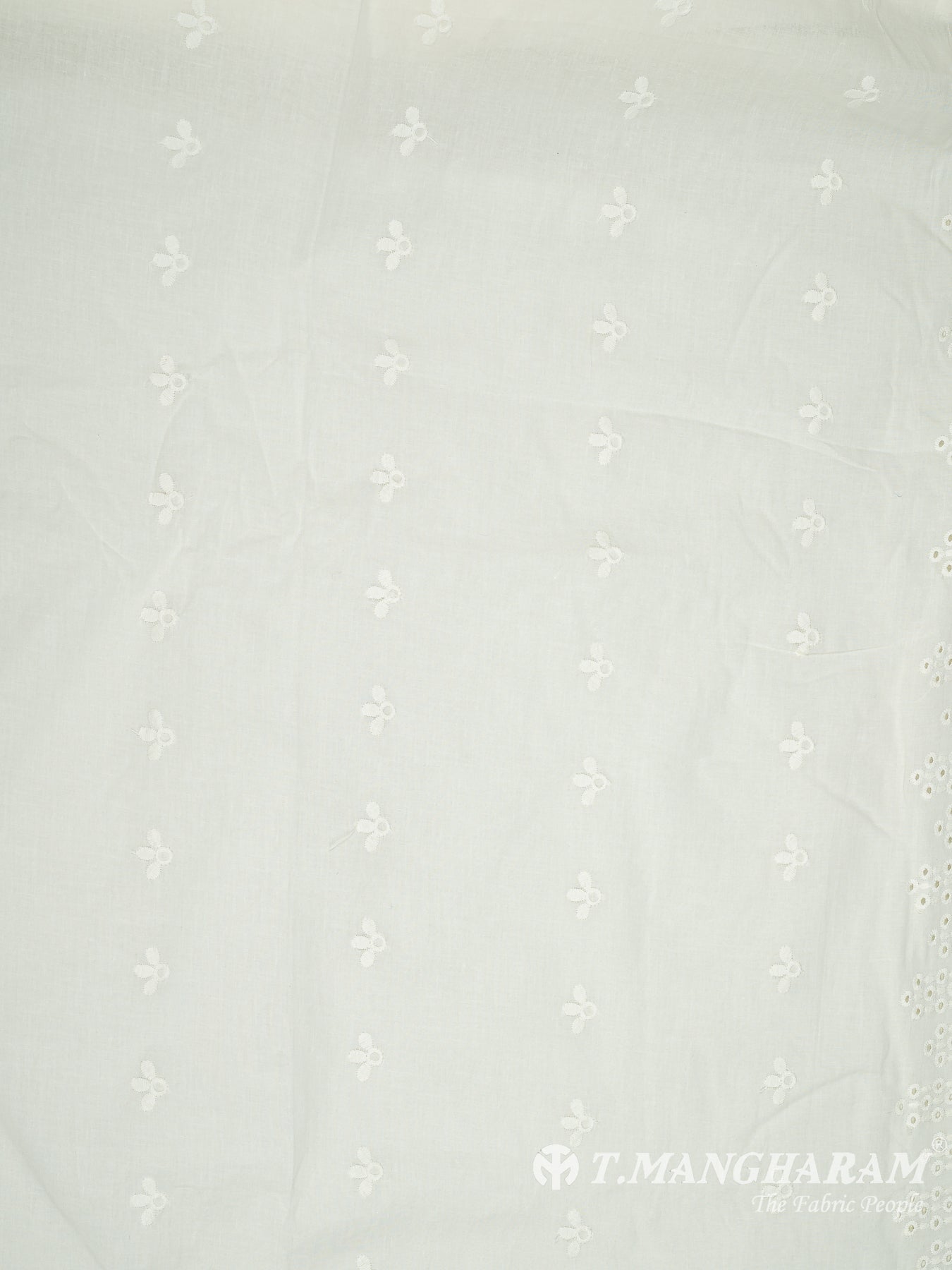 Off White Cotton Embroidery Fabric - EA2948 view-3