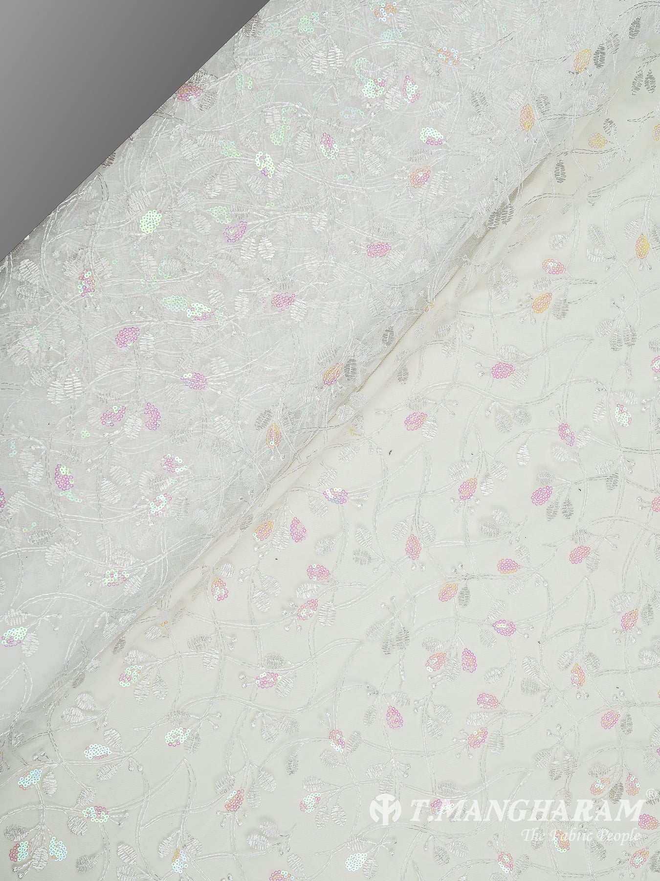 White Fancy Net Fabric - EB6855 view-2