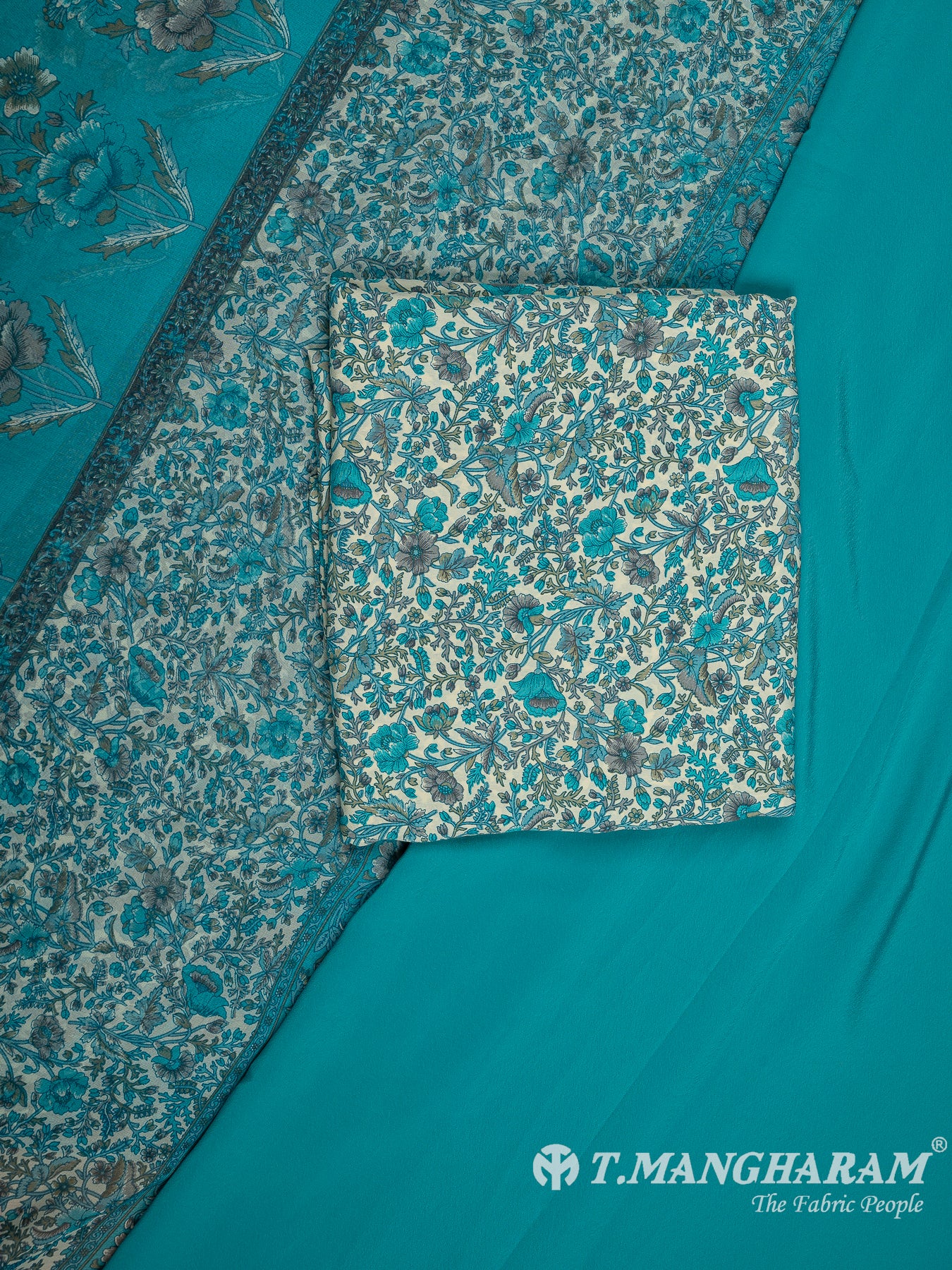 Multicolor Crepe Chudidhar Fabric Set - EH1676 view-1