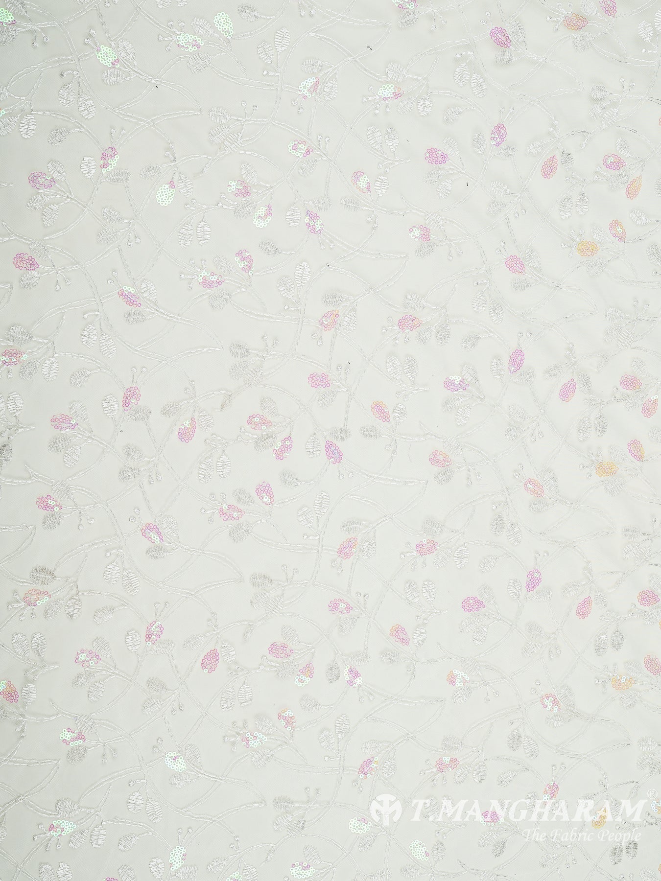 White Fancy Net Fabric - EB6855 view-3