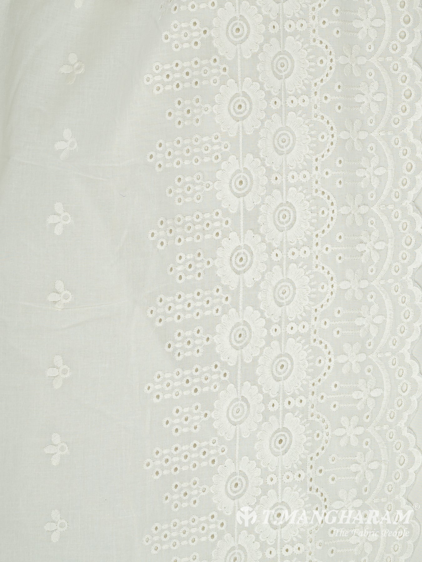 Off White Cotton Embroidery Fabric - EA2948 view-5