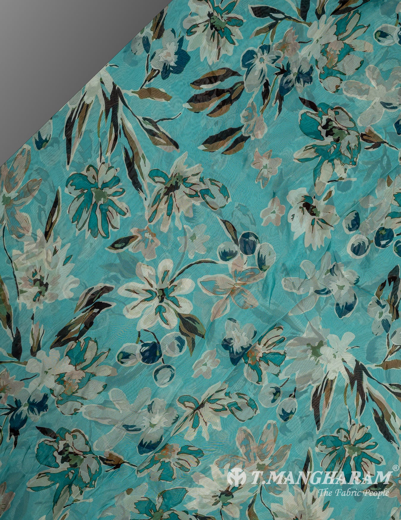 Sea Blue Organza Tissue Fabric - EC9815 view-2