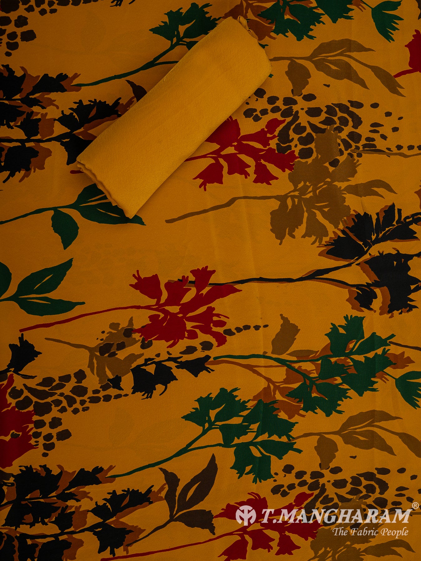 Mustard Crepe Chudidhar Fabric Set - EH1636 view-2