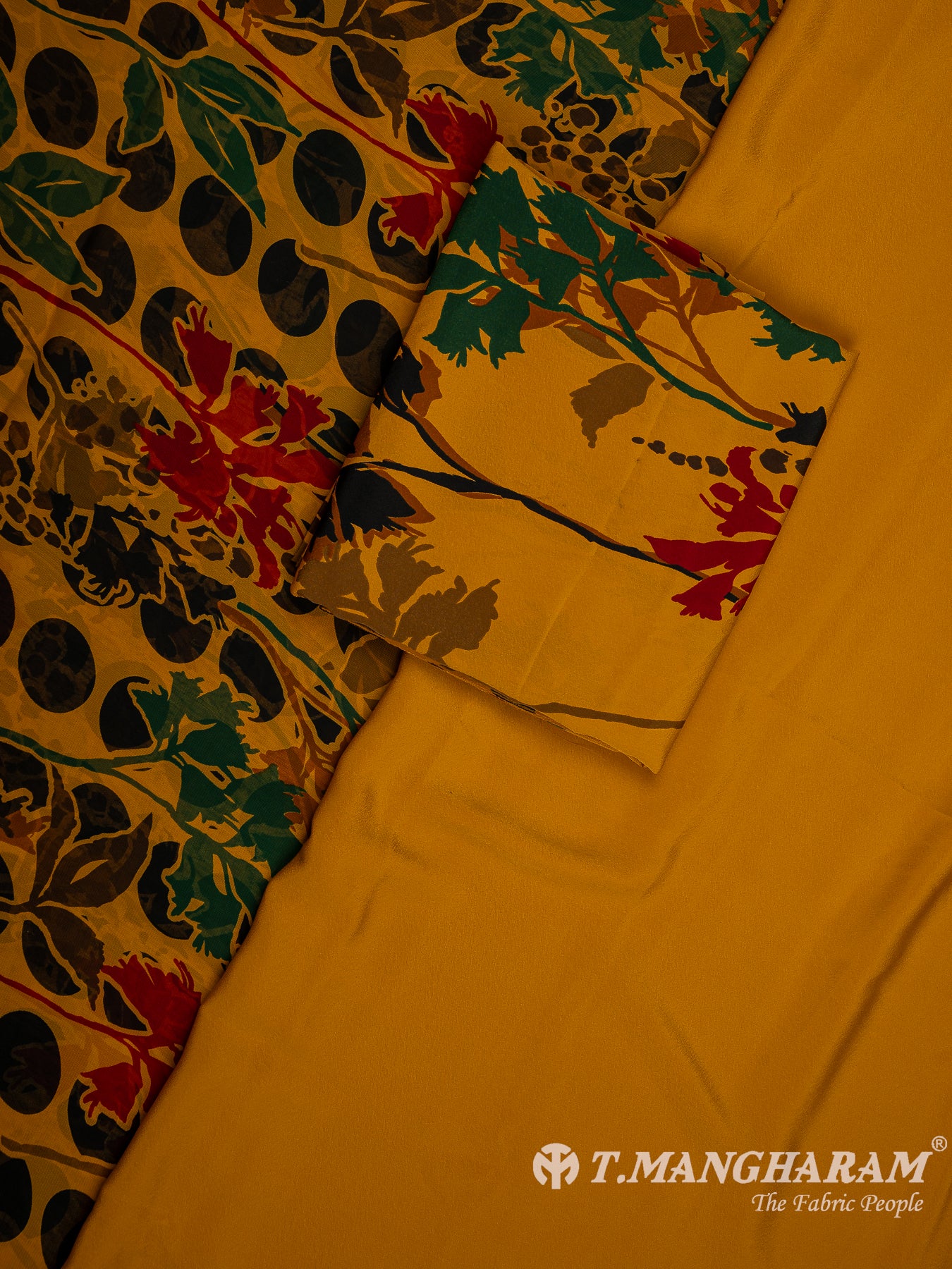 Mustard Crepe Chudidhar Fabric Set - EH1636 view-1