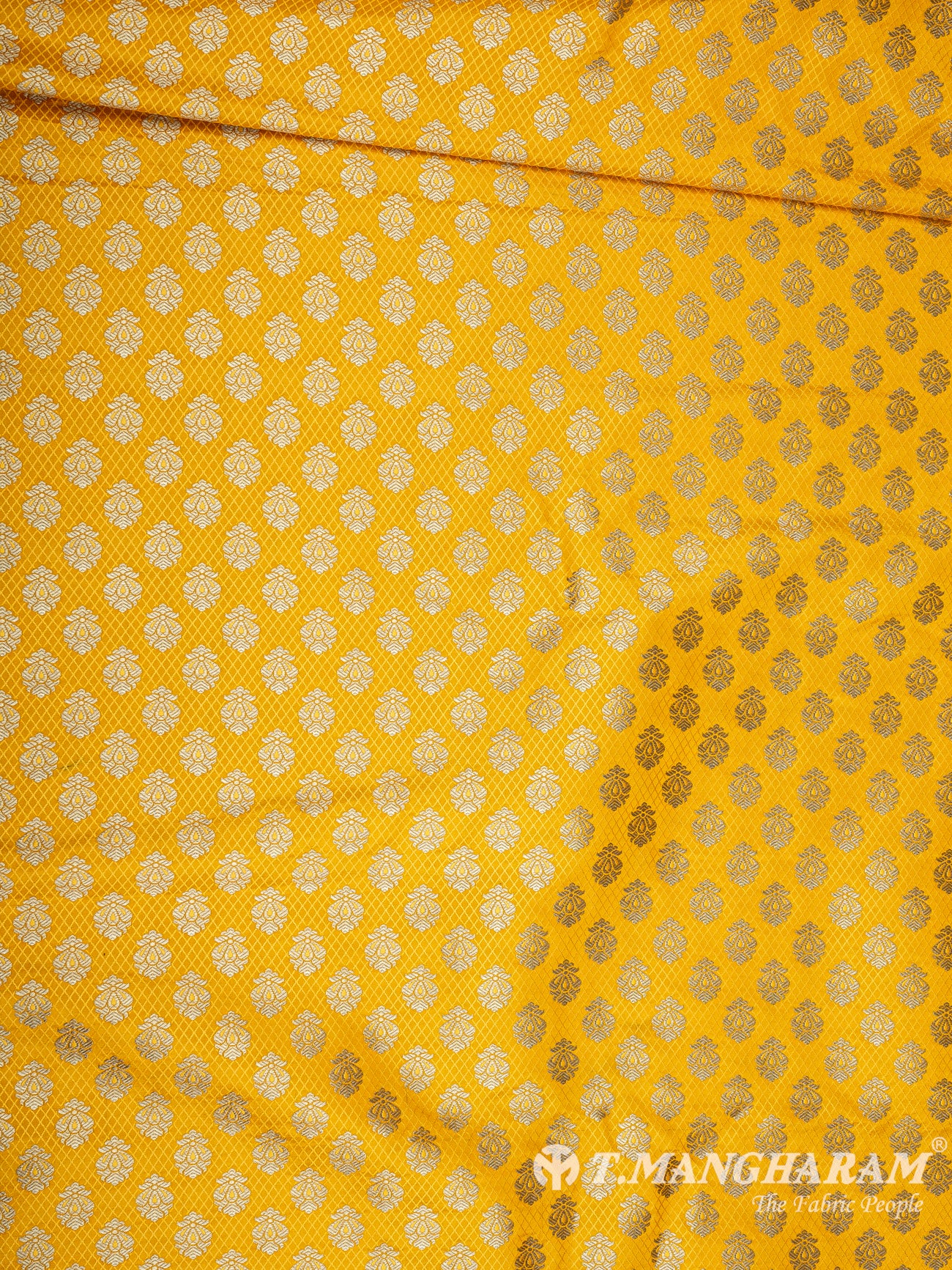 Yellow Banaras Fabric - EC9437 view-3