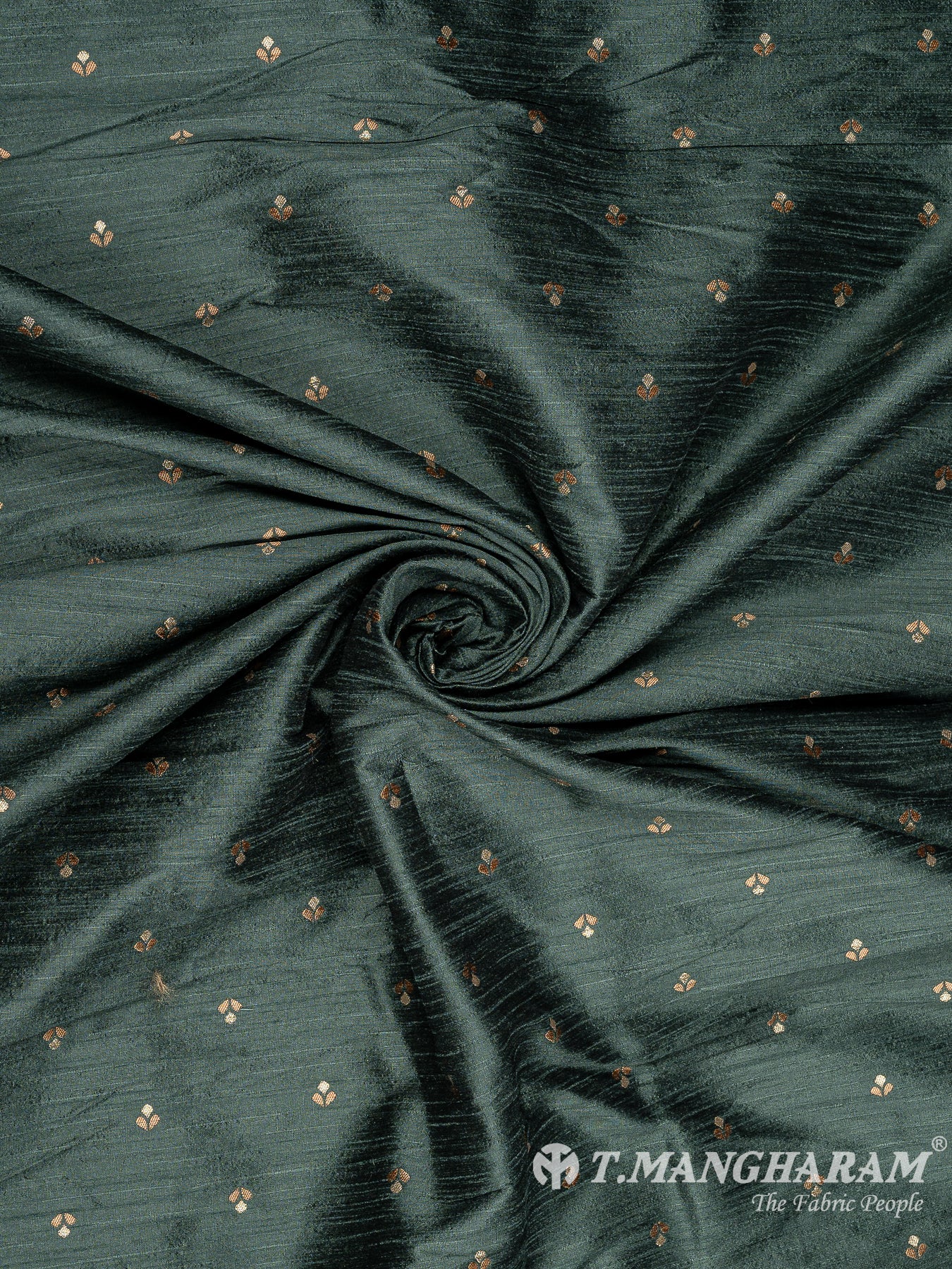 Green Semi Banaras Fabric - EC10134 view-1