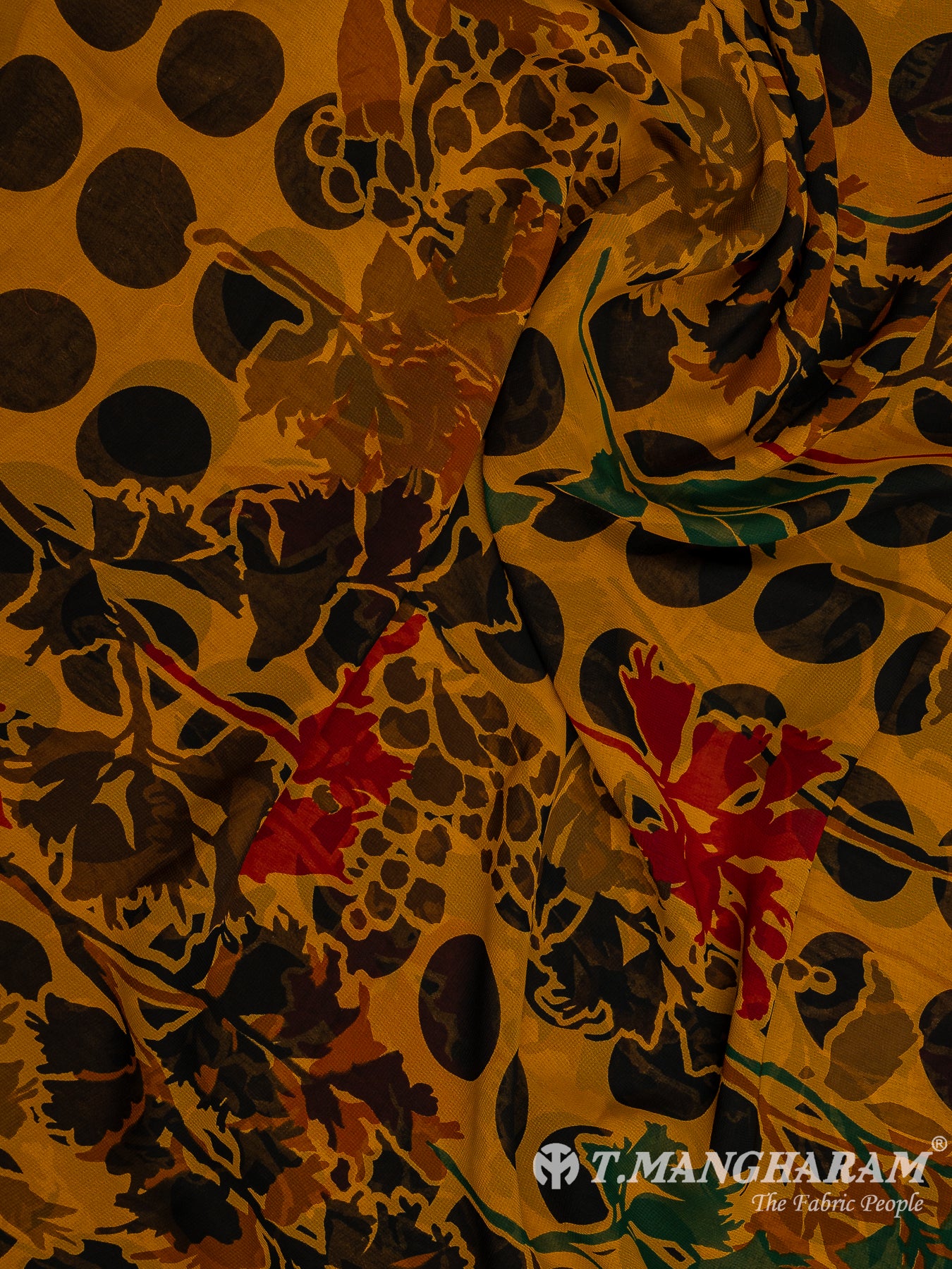 Mustard Crepe Chudidhar Fabric Set - EH1636 view-3