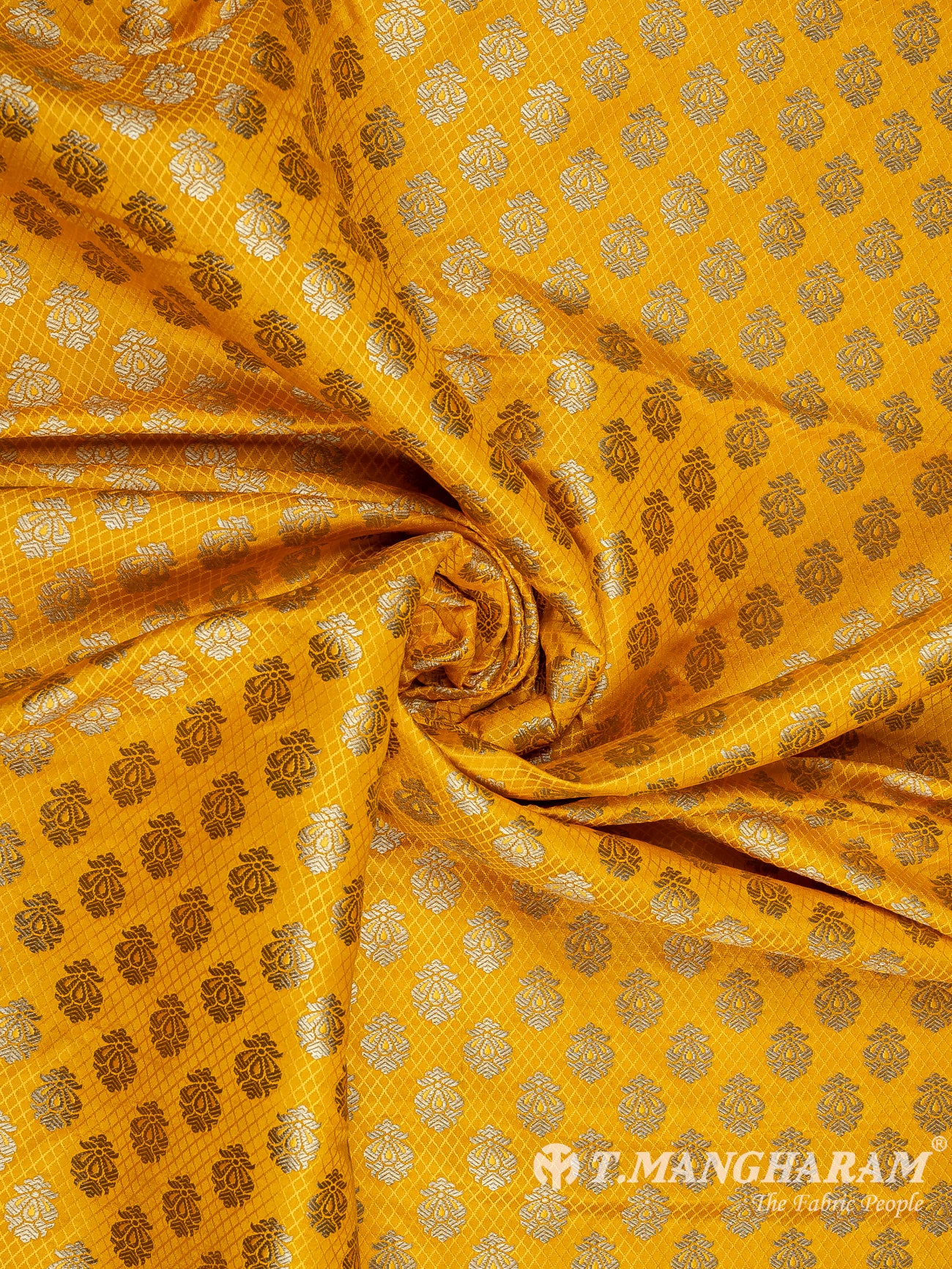 Yellow Banaras Fabric - EC9437 view-1