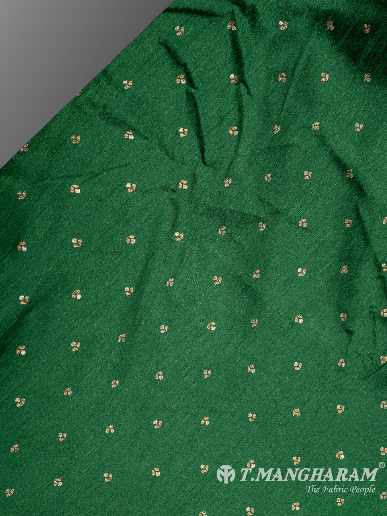 Green Semi Banaras Fabric - EC10132 view-2