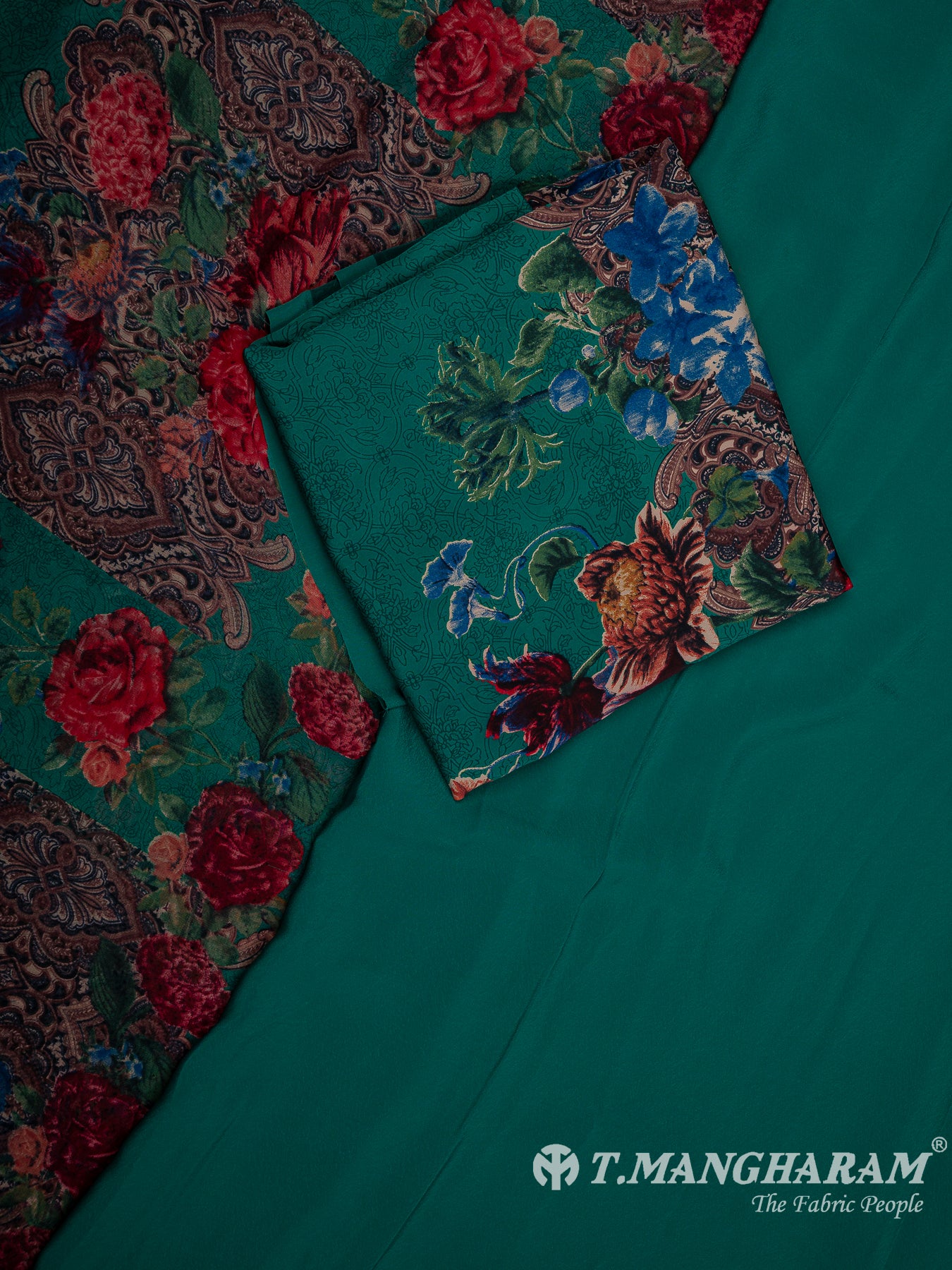 Green Crepe Chudidhar Fabric Set - EH1652 view-1