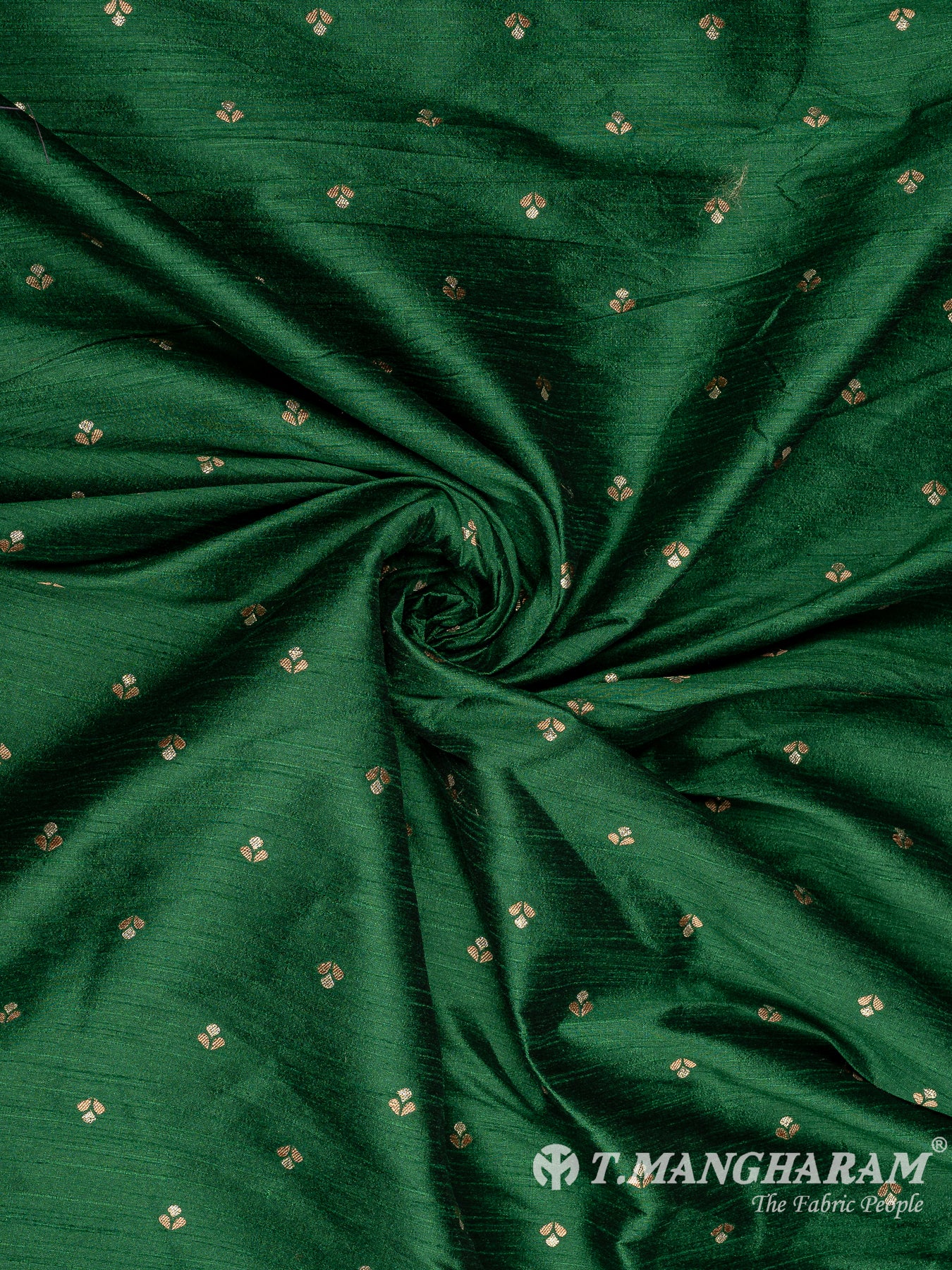 Green Semi Banaras Fabric - EC10132 view-1