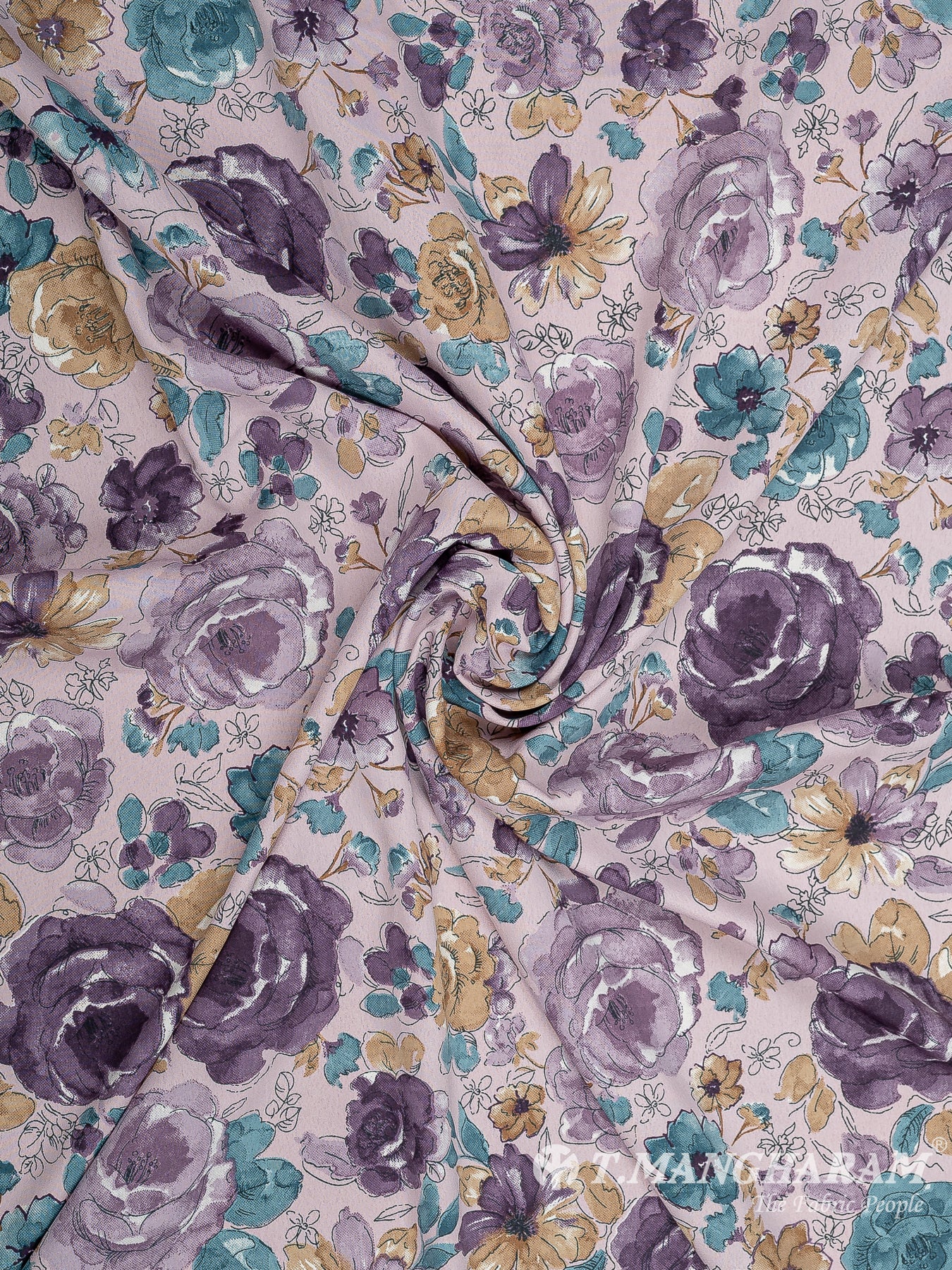 Violet Crepe Fabric - EC8932 view-1
