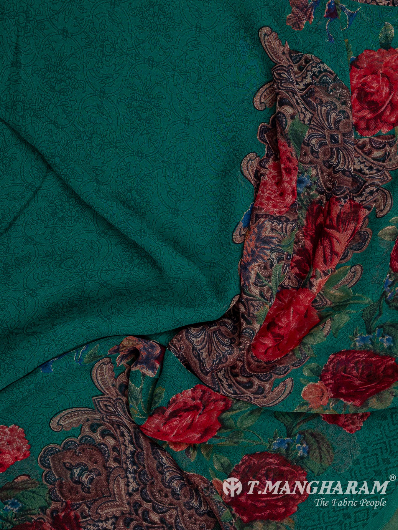 Green Crepe Chudidhar Fabric Set - EH1652 view-3