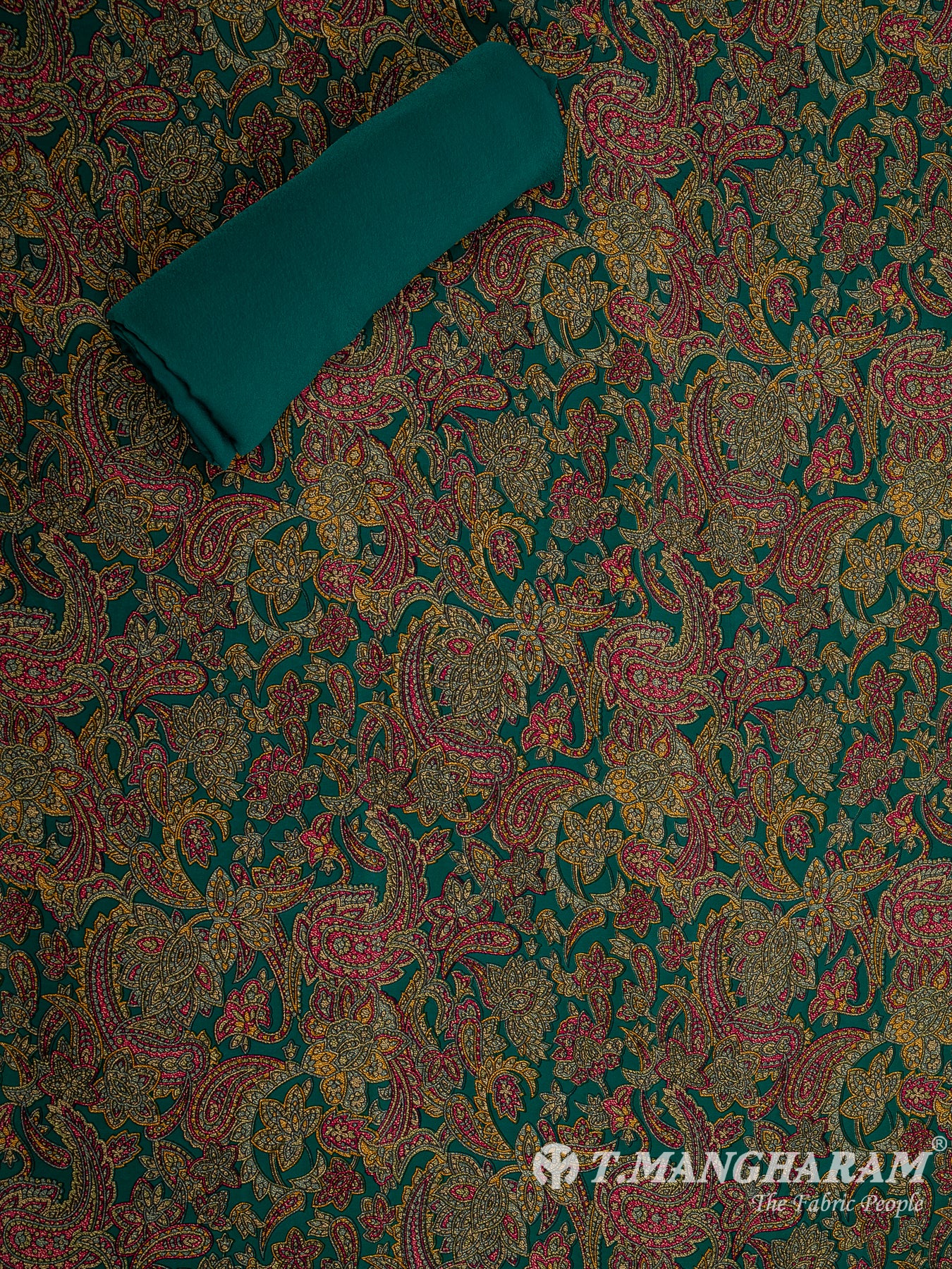 Green Crepe Chudidhar Fabric Set - EH1684 view-2