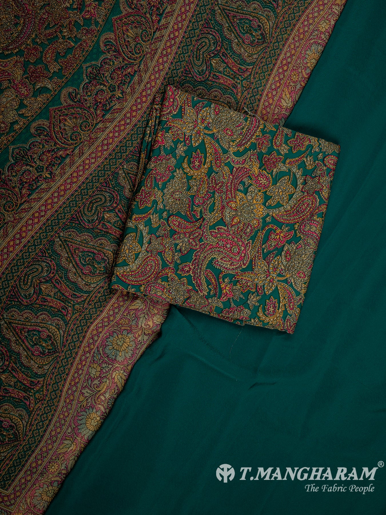 Green Crepe Chudidhar Fabric Set - EH1684 view-1