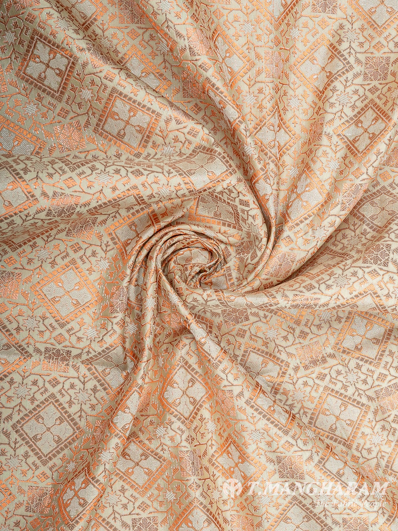 Cream Semi Banaras Fabric - EB6708 view-1