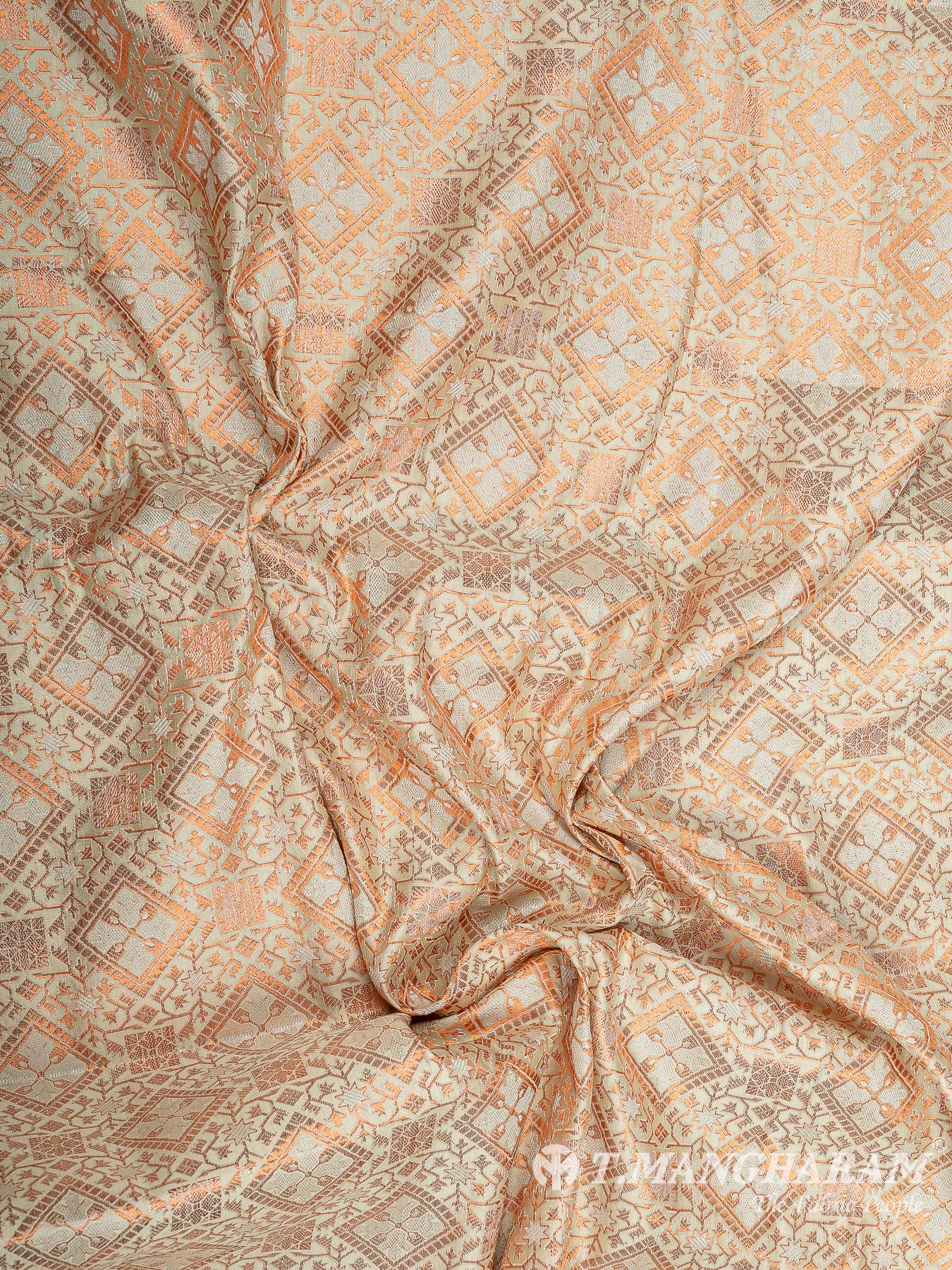Cream Semi Banaras Fabric - EB6708 view-5