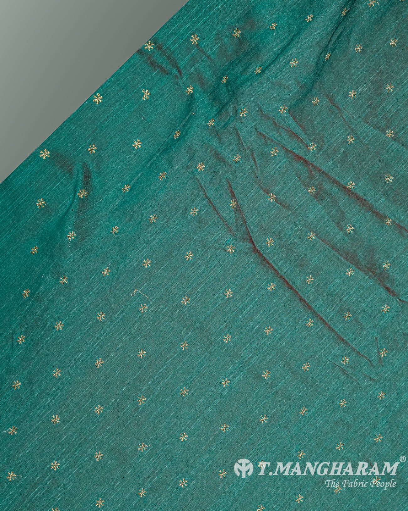 Green Semi Banaras Fabric - EC9394 view-2