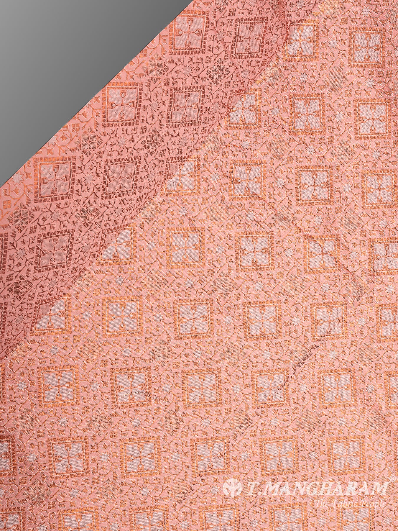 Pink Semi Banaras Fabric - EB6709 view-2