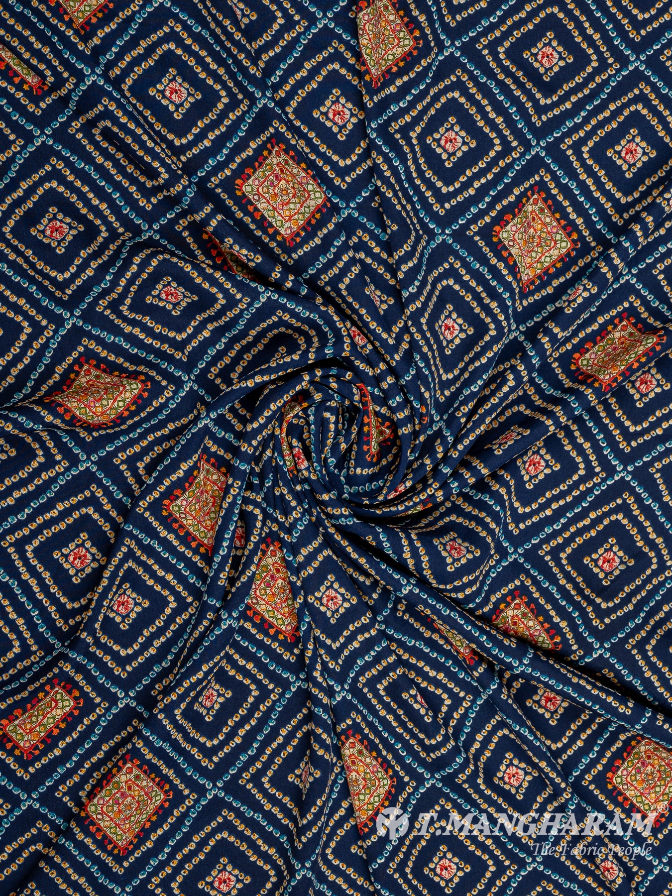 Blue Crepe Fabric - EC8927 view-1