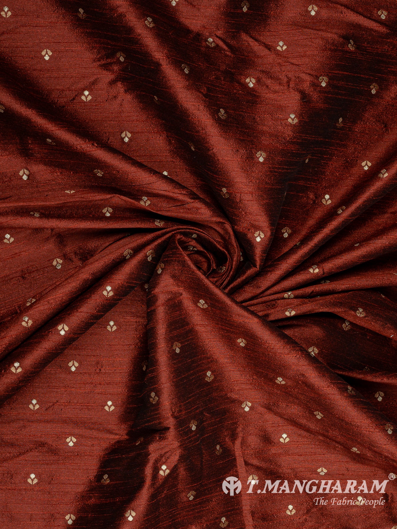 Brown Semi Banaras Fabric - EC10126 view-1