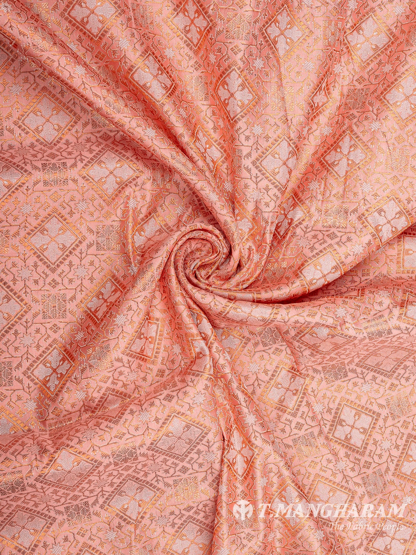 Pink Semi Banaras Fabric - EB6709 view-1