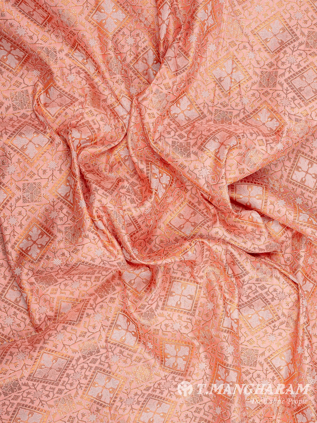 Pink Semi Banaras Fabric - EB6709 view-4