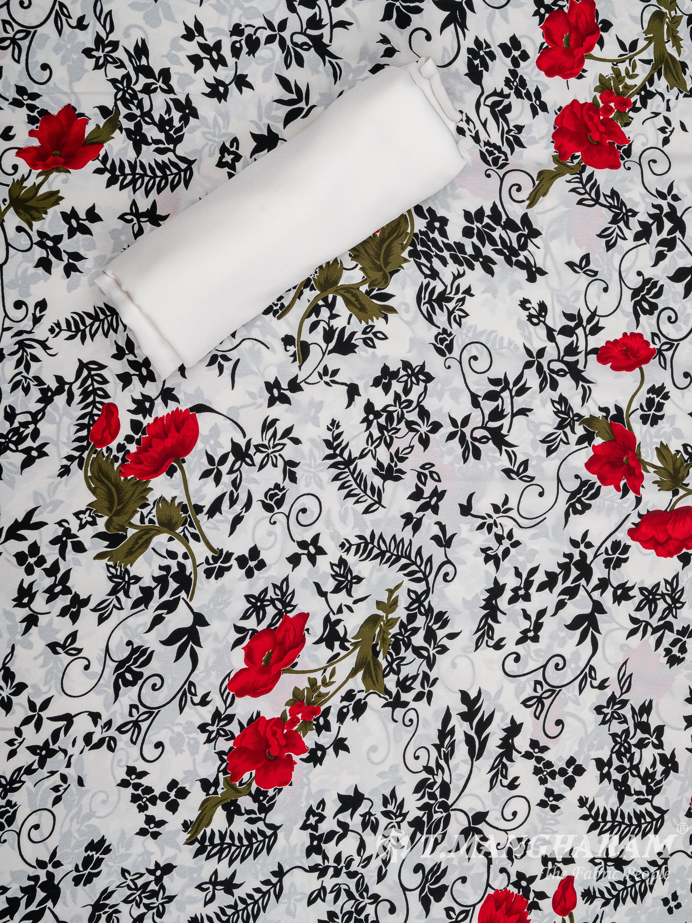White Crepe Chudidhar Fabric Set - EH1648 view-2