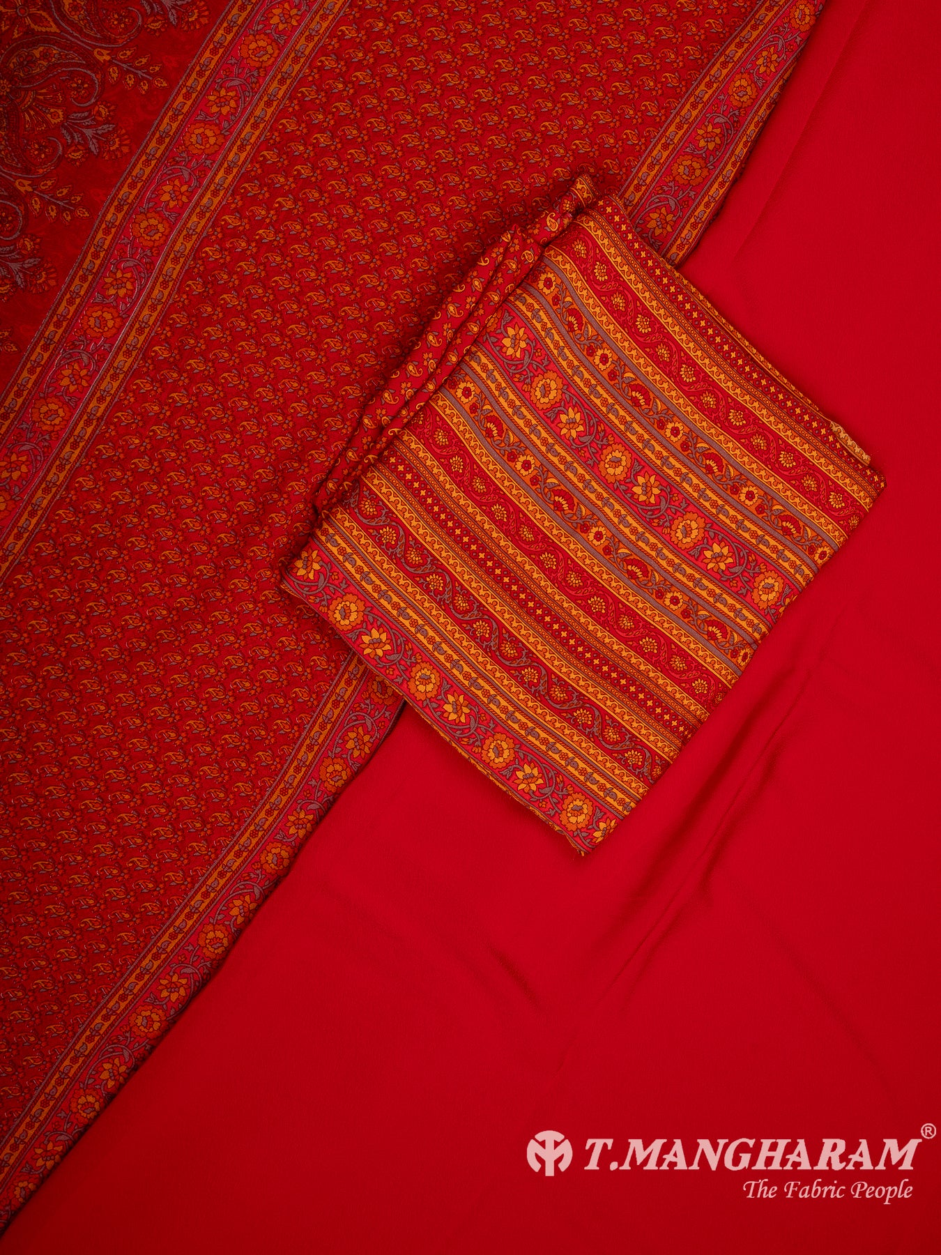 Multicolor Crepe Chudidhar Fabric Set - EH1623 view-1