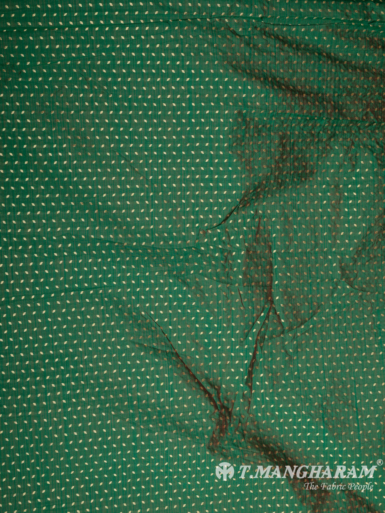 Green Semi Banaras Fabric - EC10101 view-3