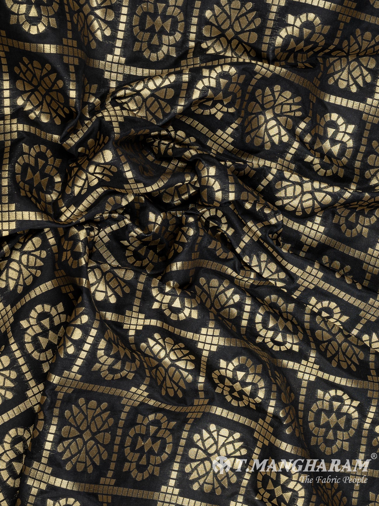 Black Banaras Fabric - EC9460 view-4