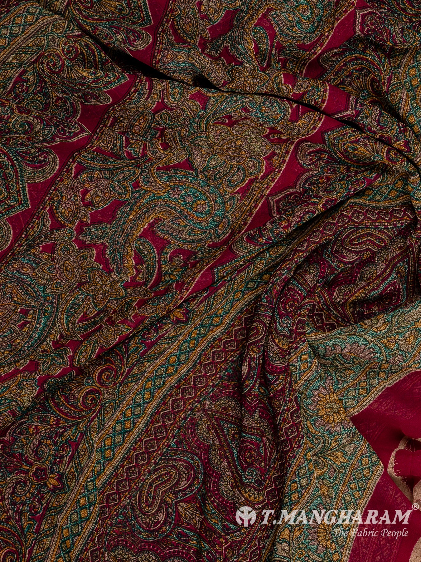 Maroon Crepe Chudidhar Fabric Set - EH1683 view-3