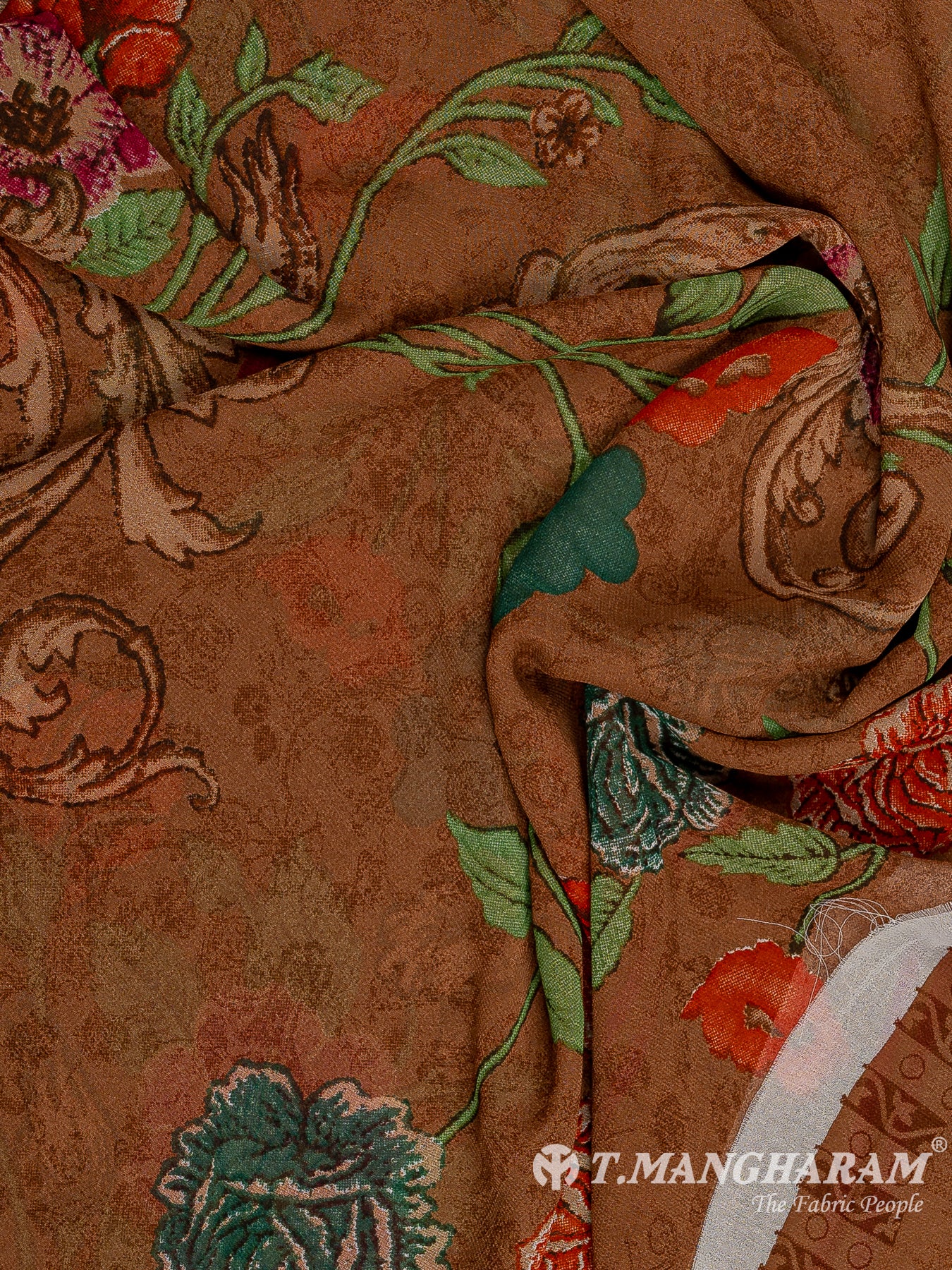 Brown Crepe Chudidhar Fabric Set - EH1645 view-3
