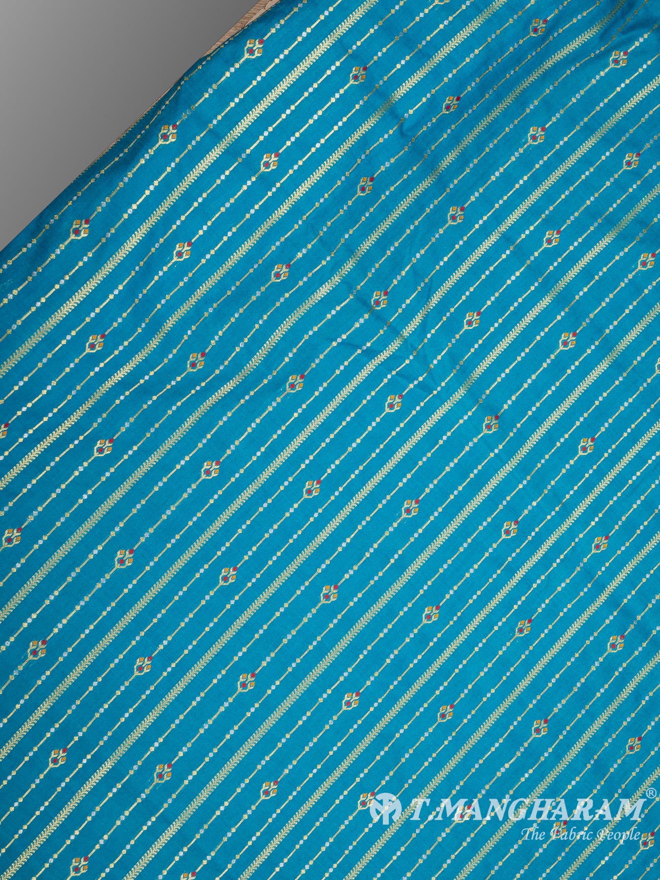 Blue Banaras Fabric - EC9489 view-2